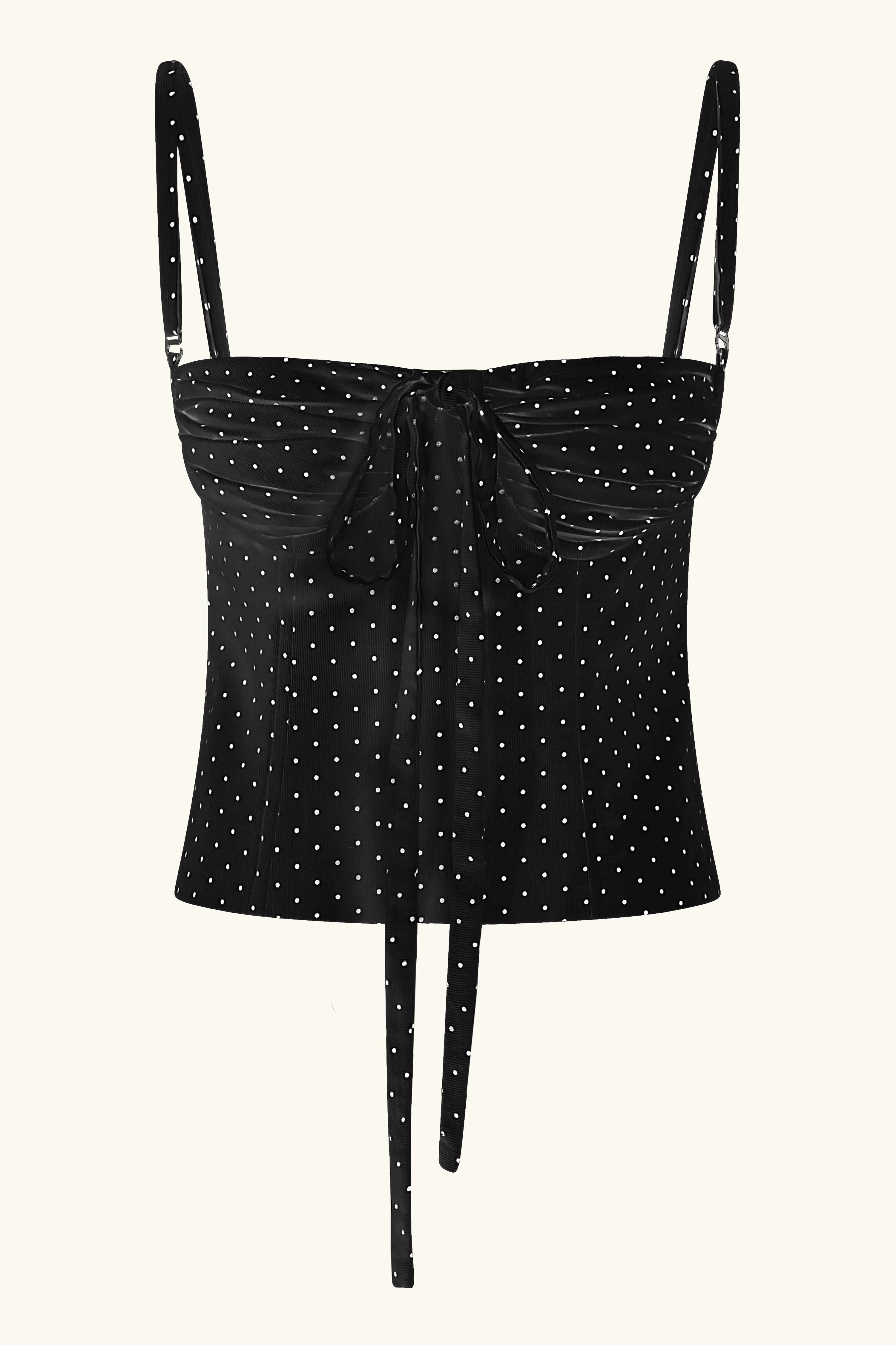 Amira Bustier Black Polka Cotton