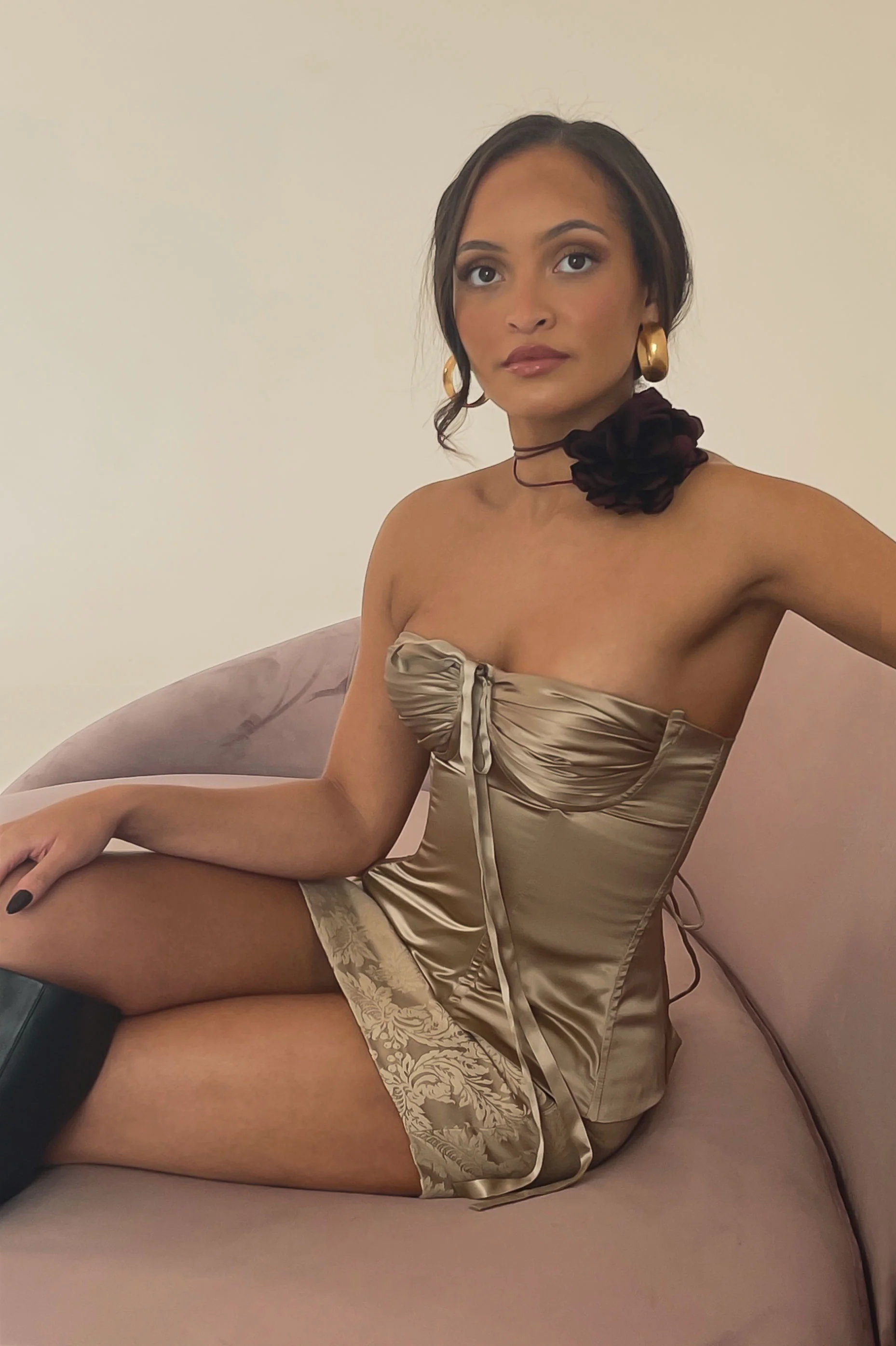 Amira Bustier Chinchilla Gold Silk - Image 10