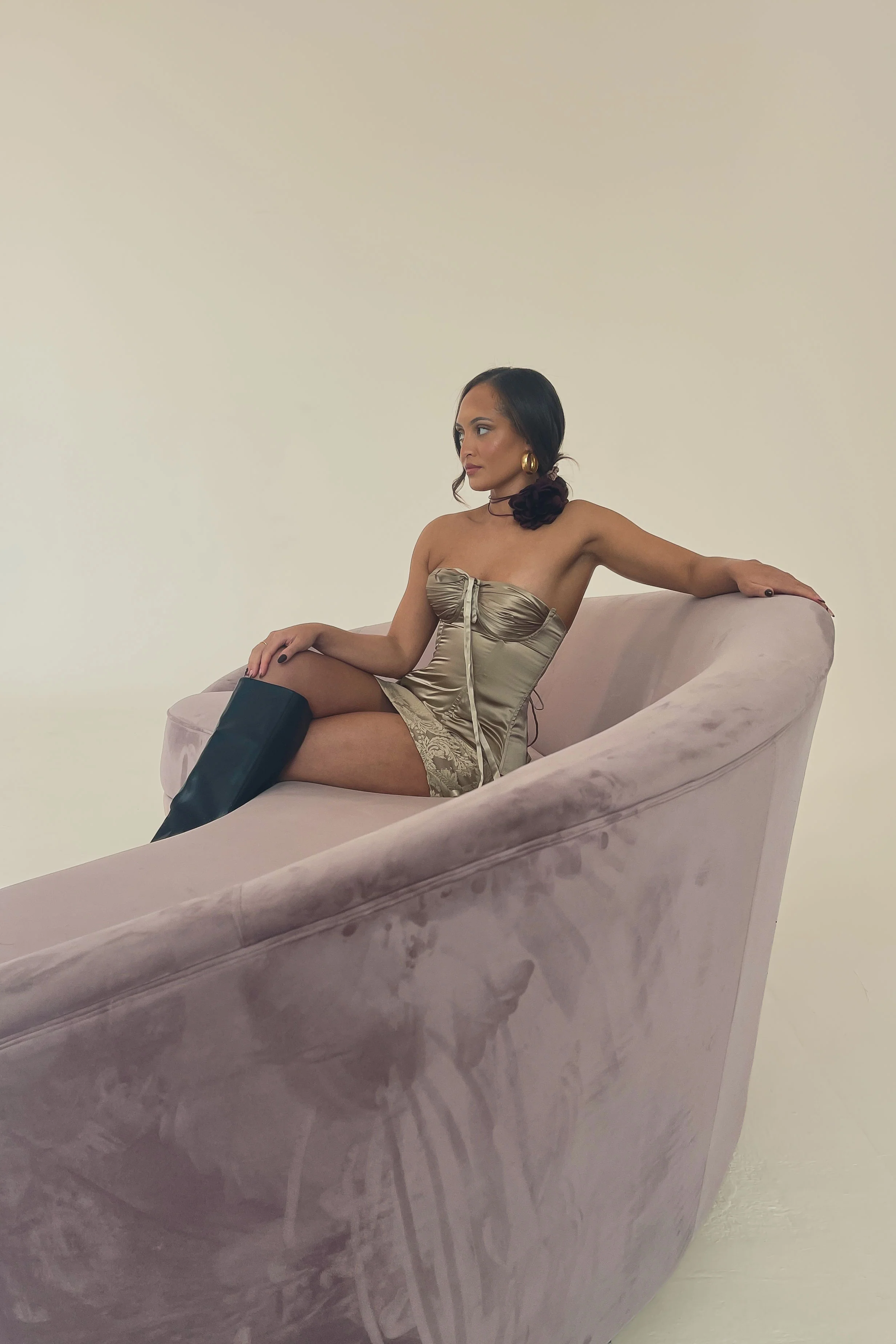 Amira Bustier Chinchilla Gold Silk - Image 8