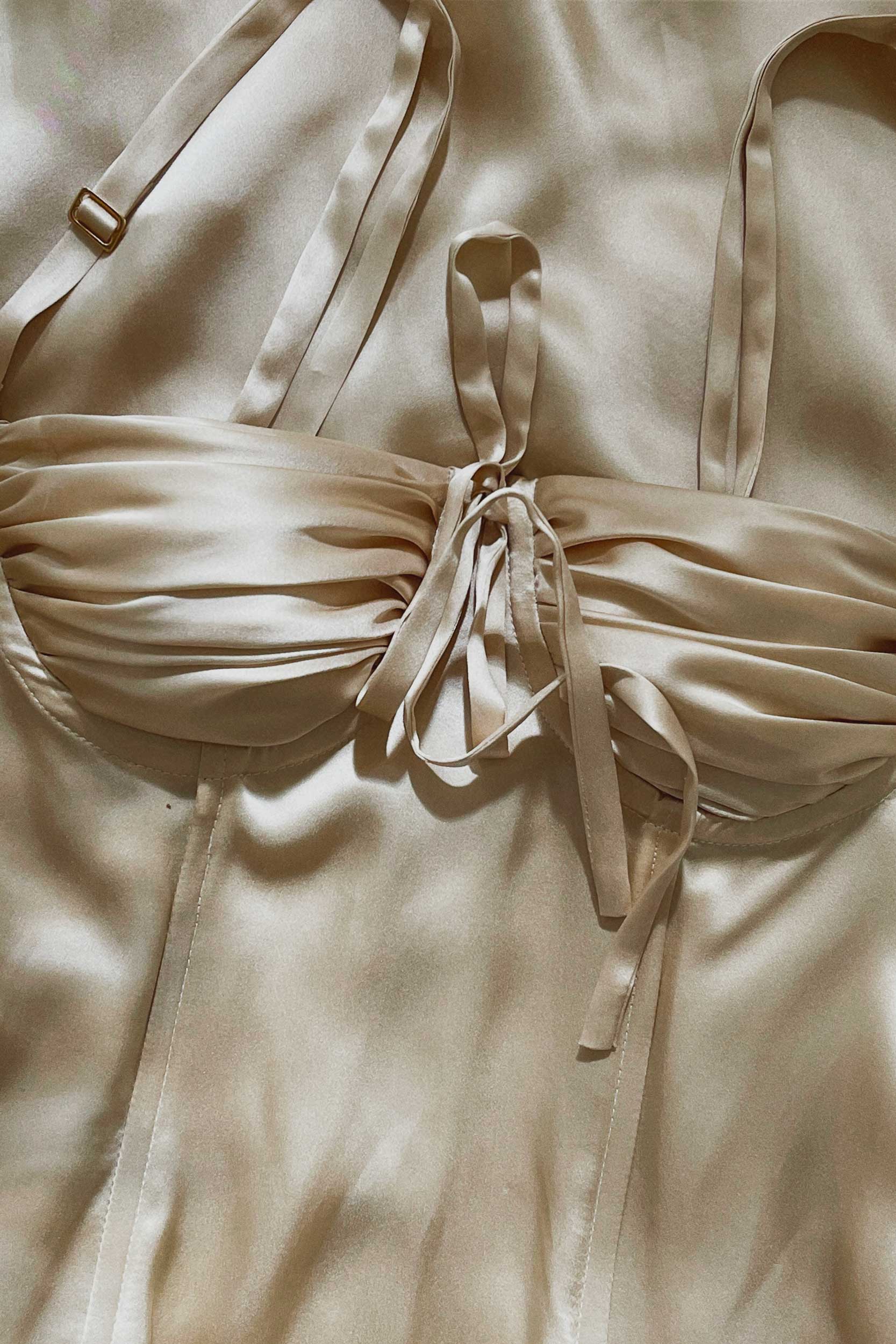 Amira Bustier Chinchilla Gold Silk - Image 9