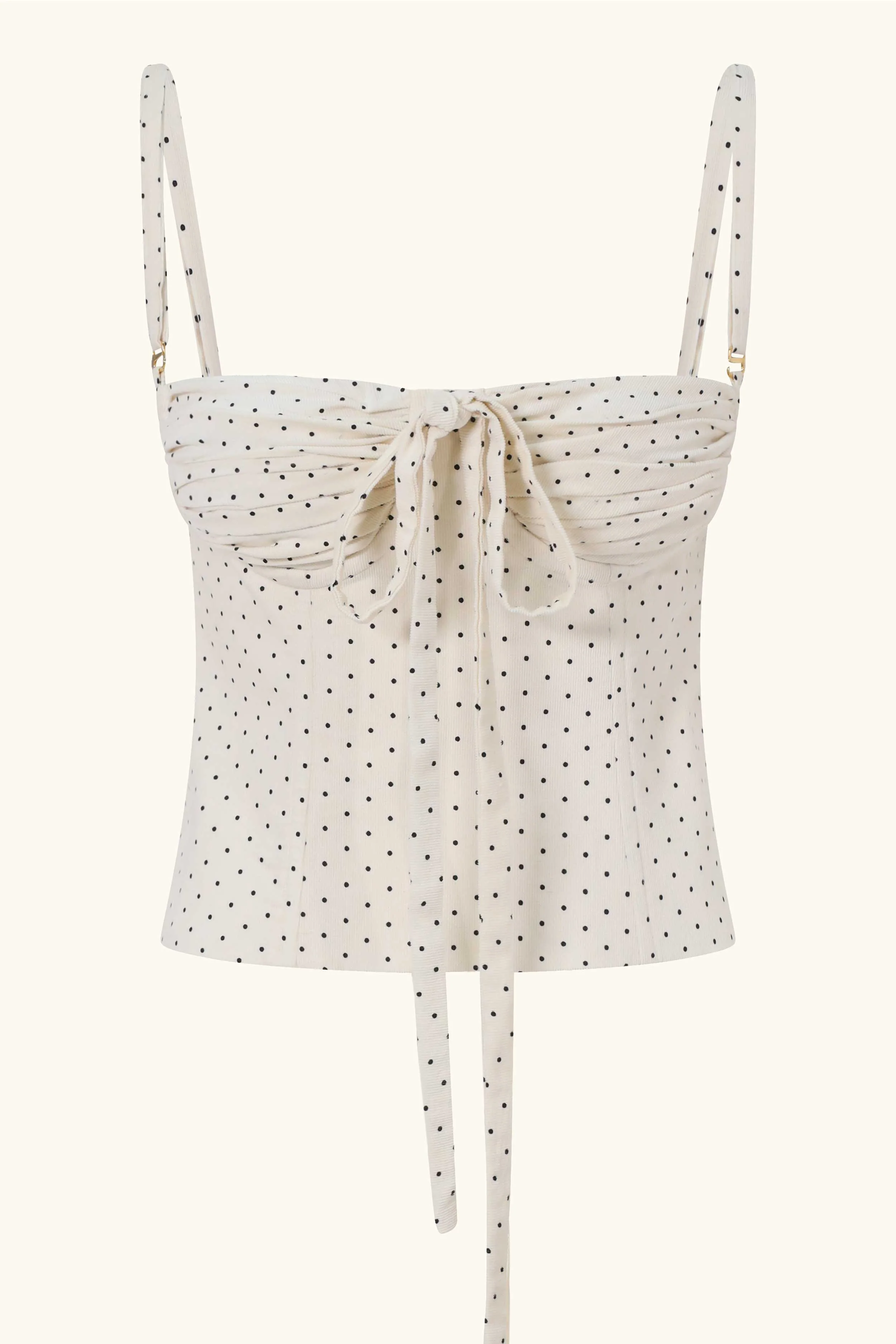 Amira Bustier White Polka Cotton