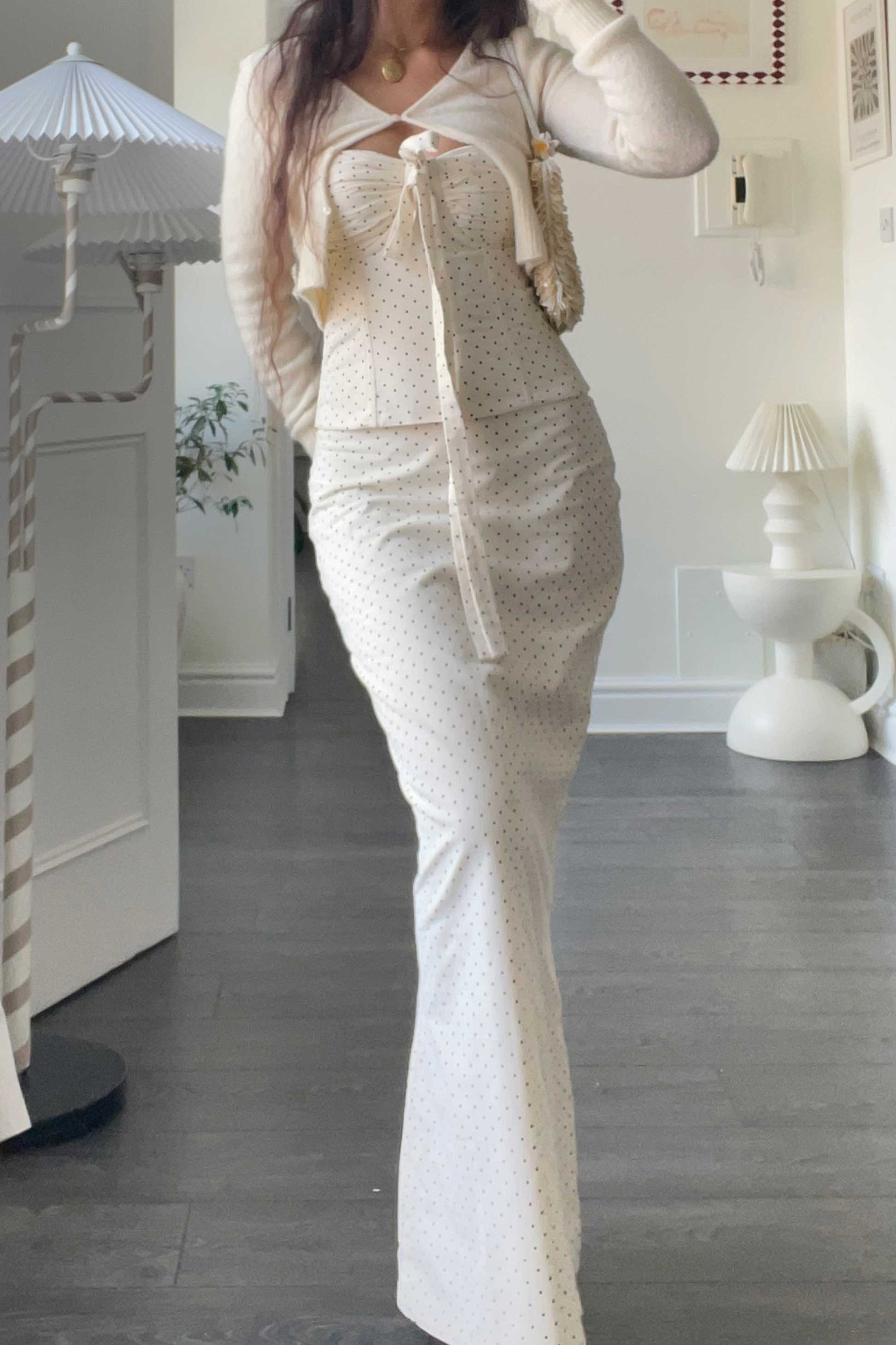 Amira Bustier White Polka Cotton - Image 10