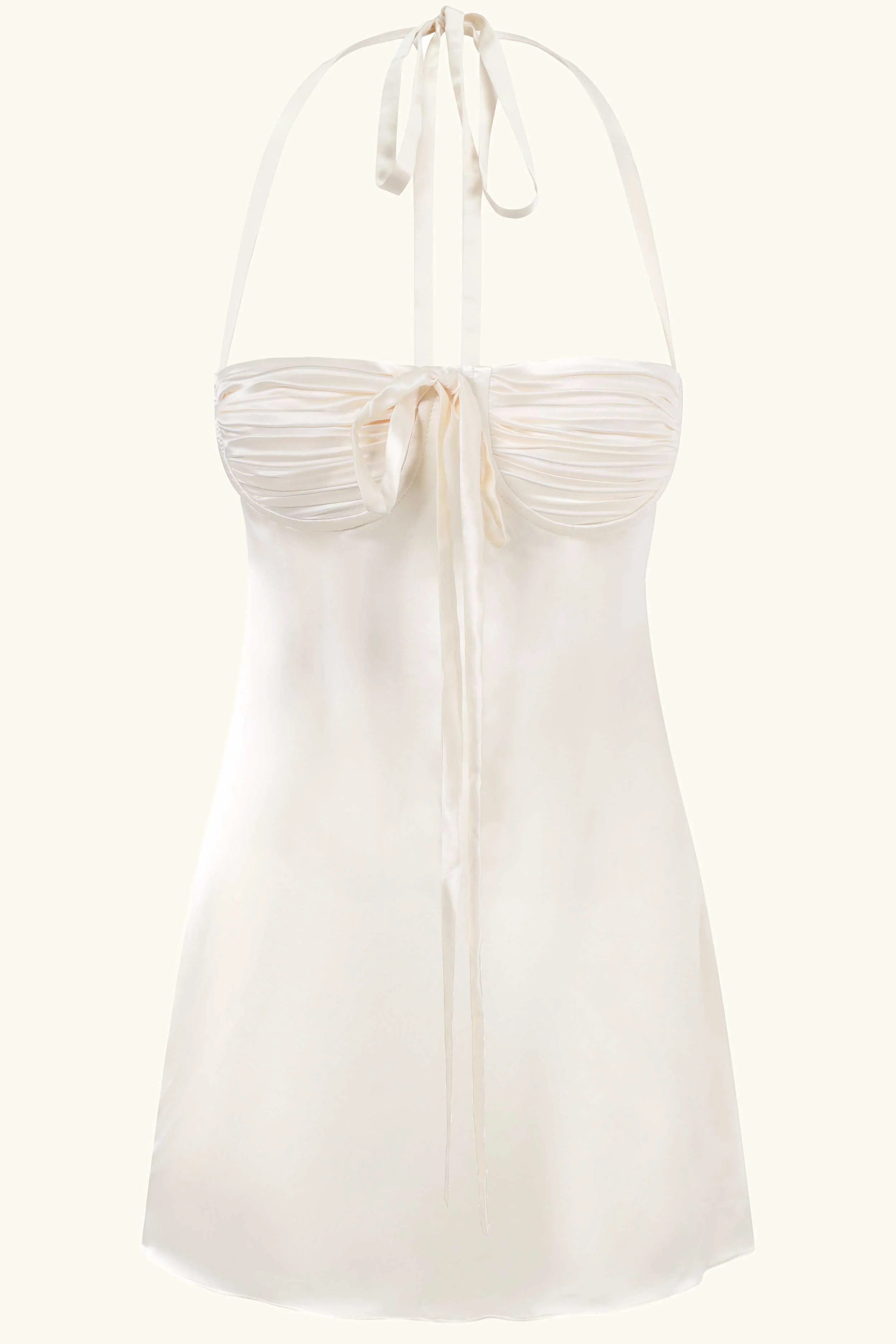 Angelina Dress Ivory White Silk