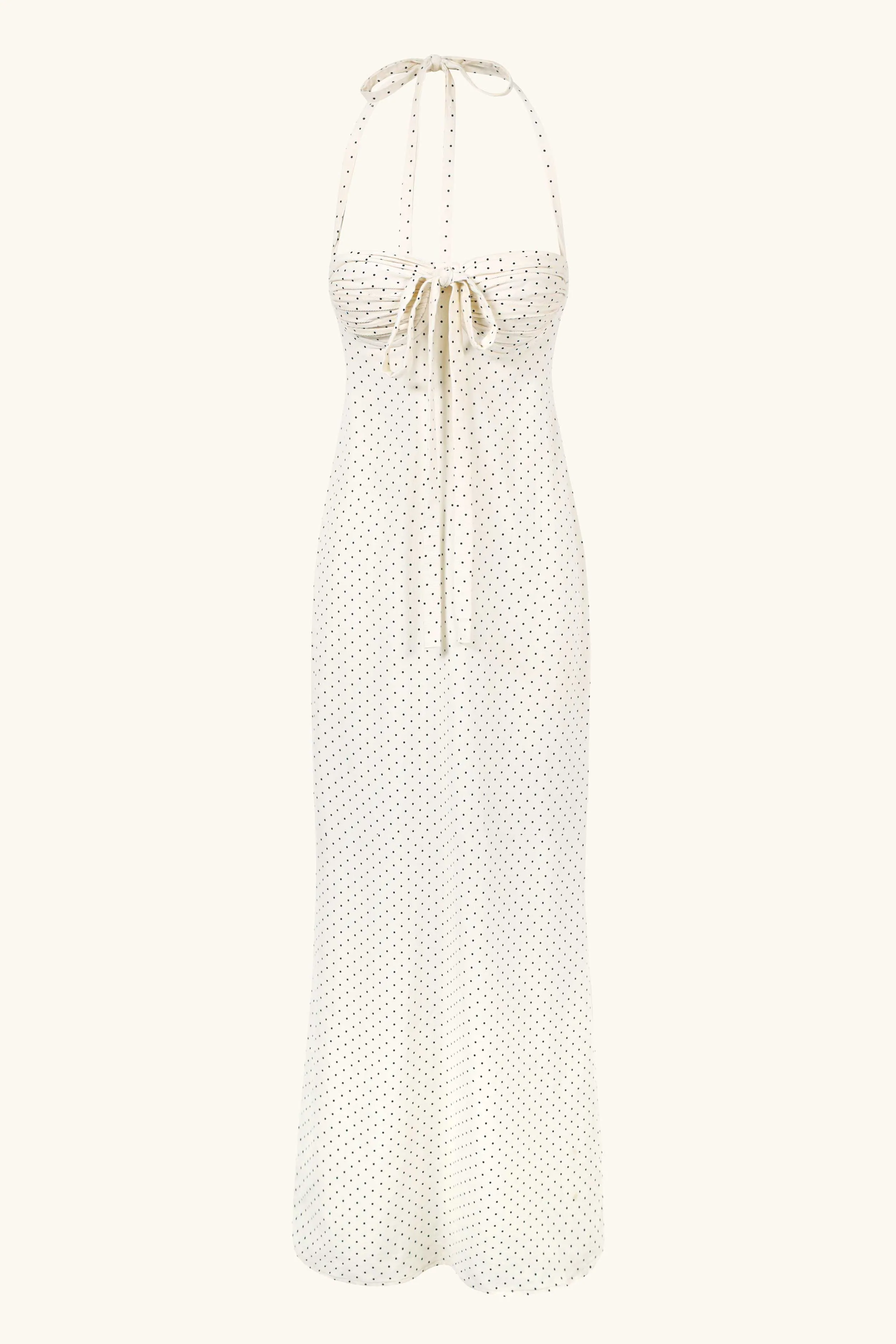 Angelina Maxi Dress White Polka Cotton