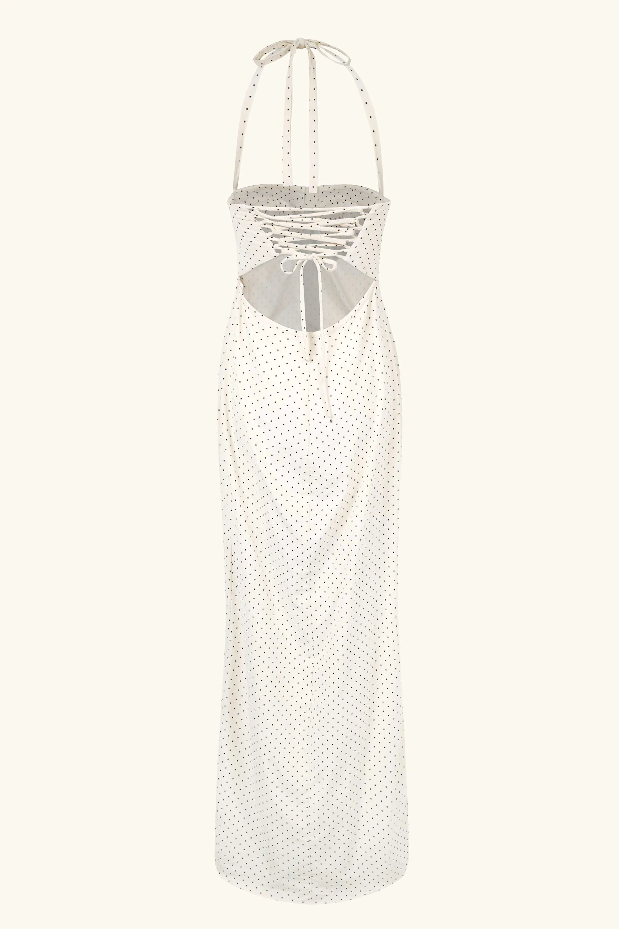 Angelina Maxi Dress White Polka Cotton - Image 13
