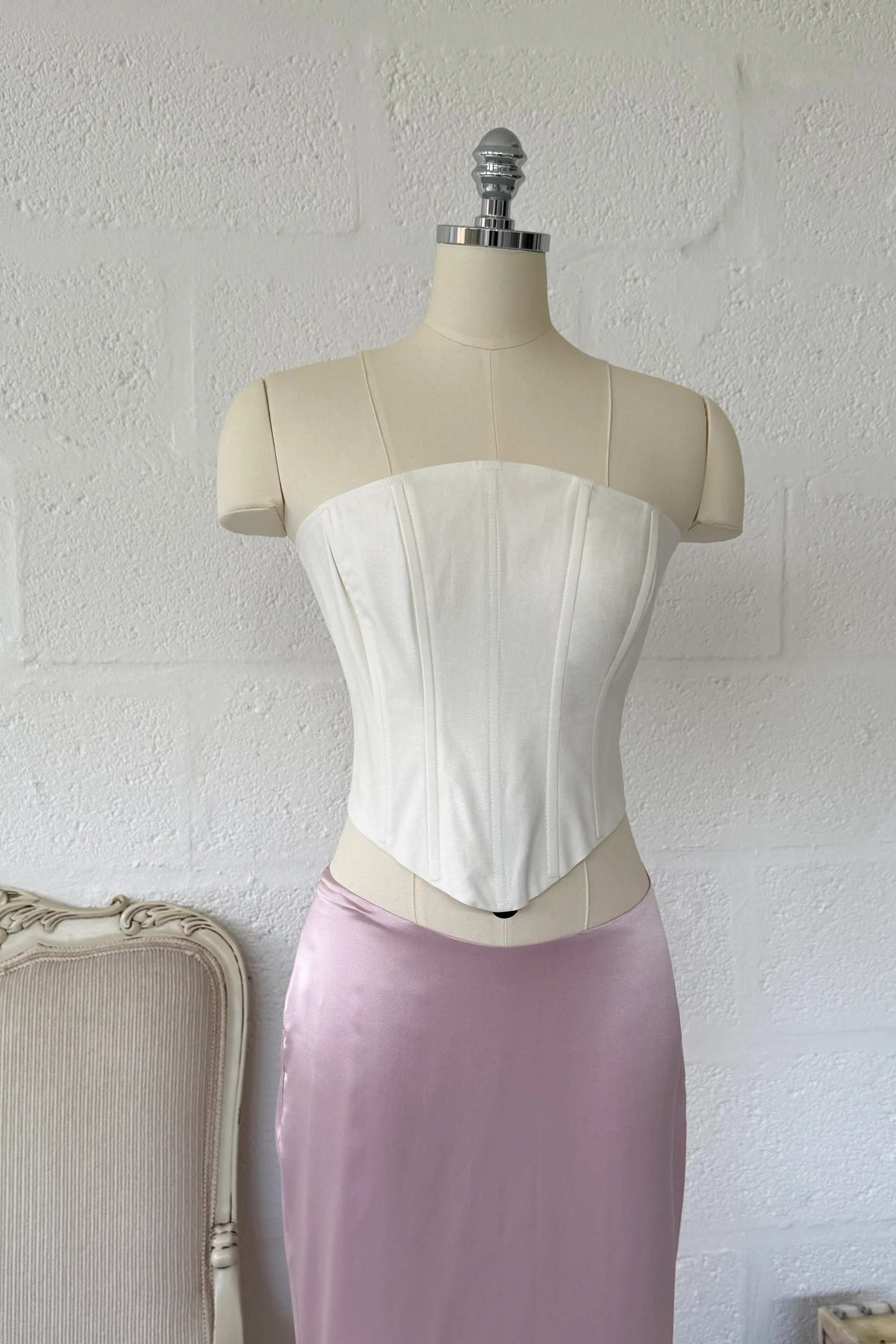 Aurora Corset  ~ White Cotton - Image 4