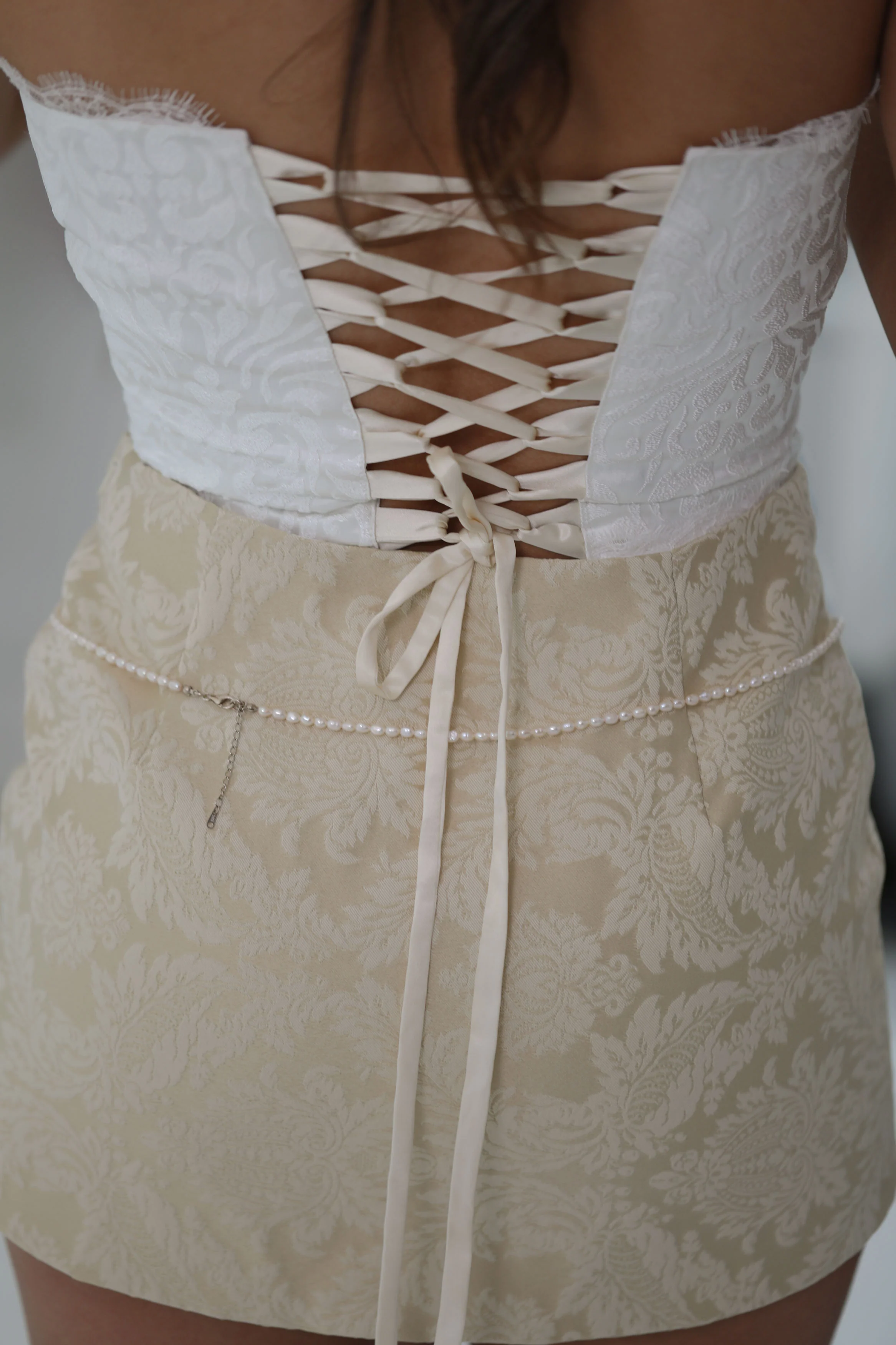 Dawn Mini Skirt ~ Ivory Brocade - Image 2
