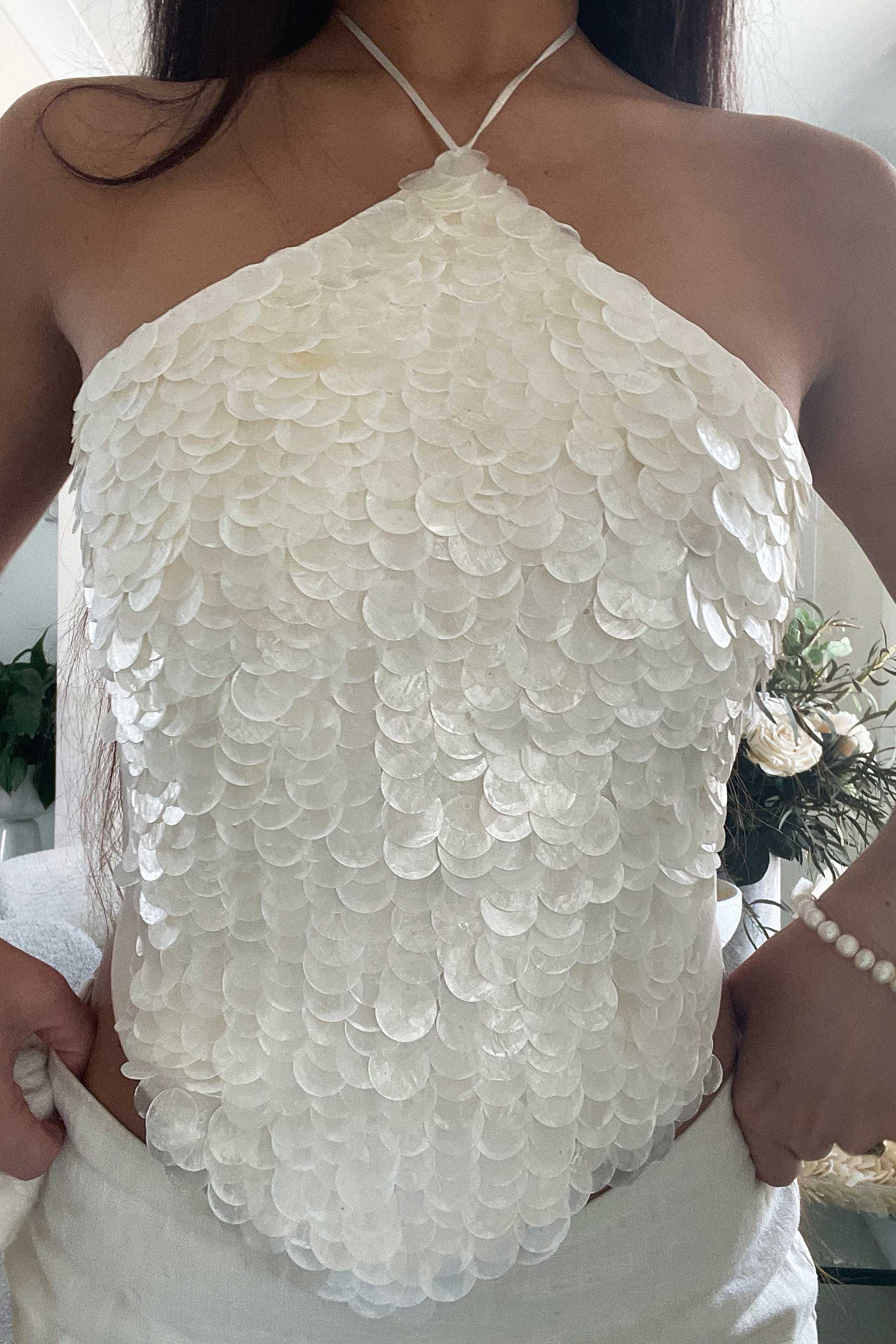 Faerie Halter Top ~ Beaded Mother of Pearl - Image 9