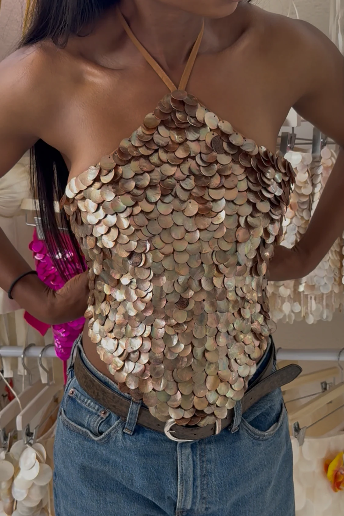 Faerie Halter Top ~ Chocolate Mother of Pearl - Image 3