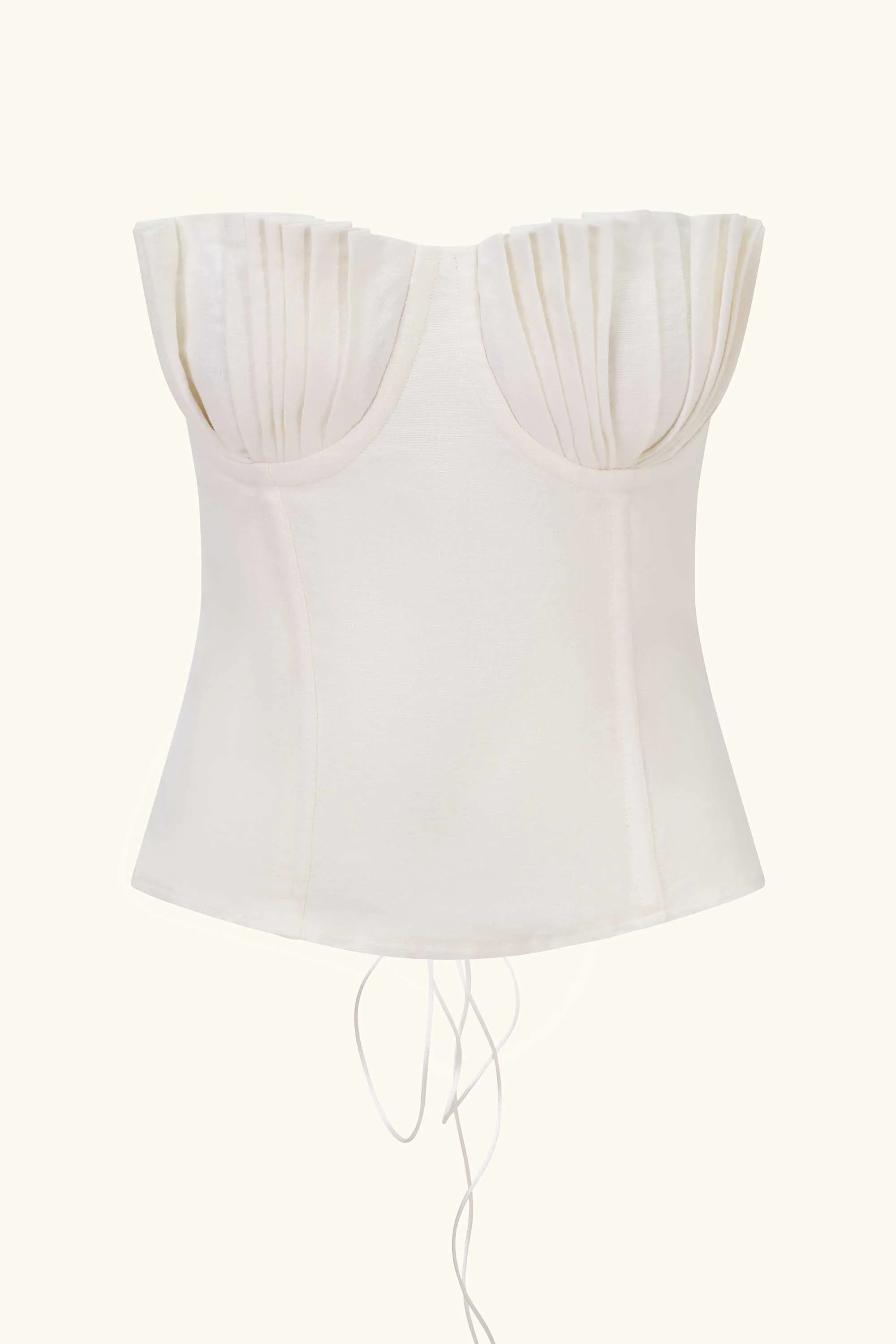Seashell Corset Ivory White Linen