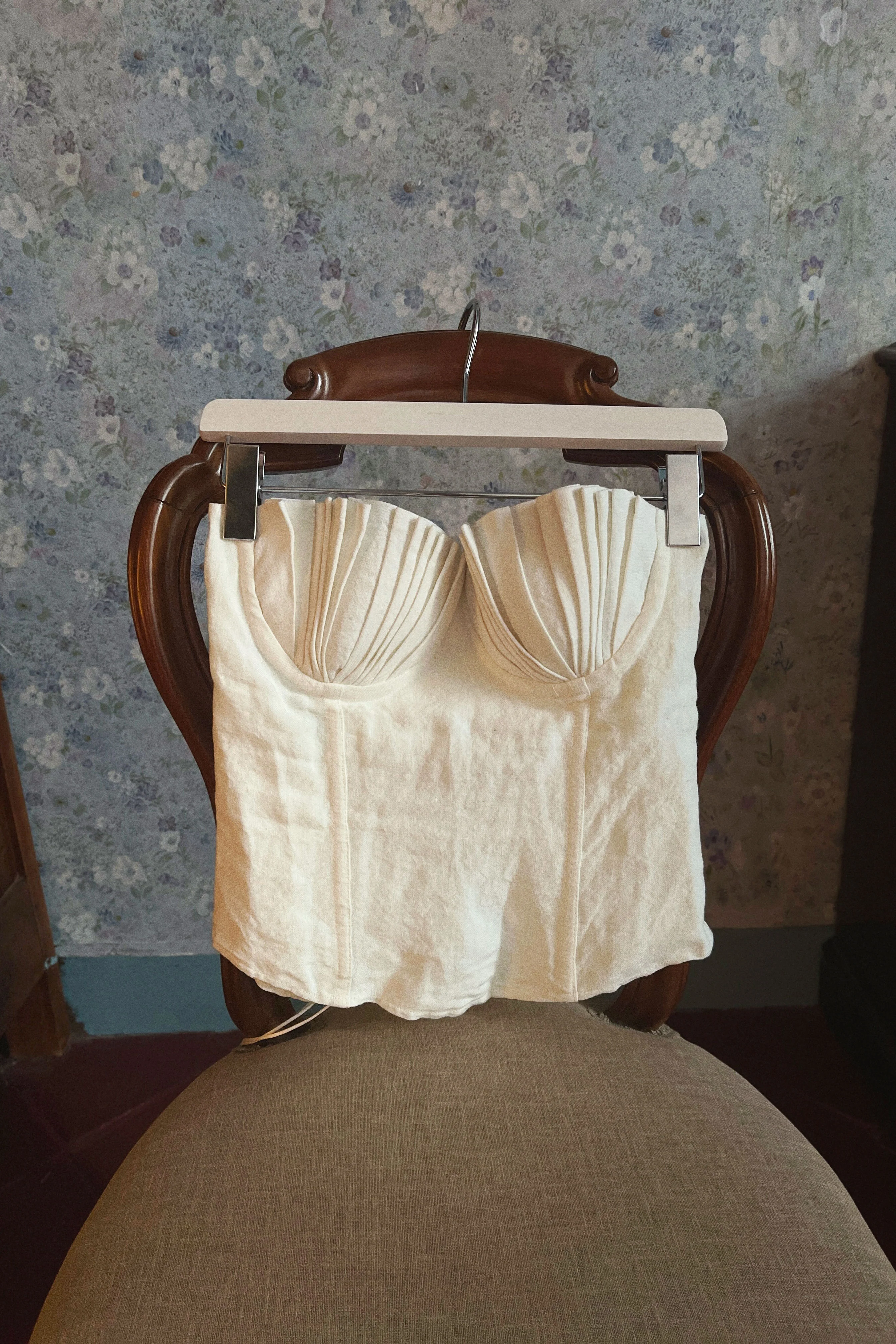 Seashell Corset Ivory White Linen - Image 12