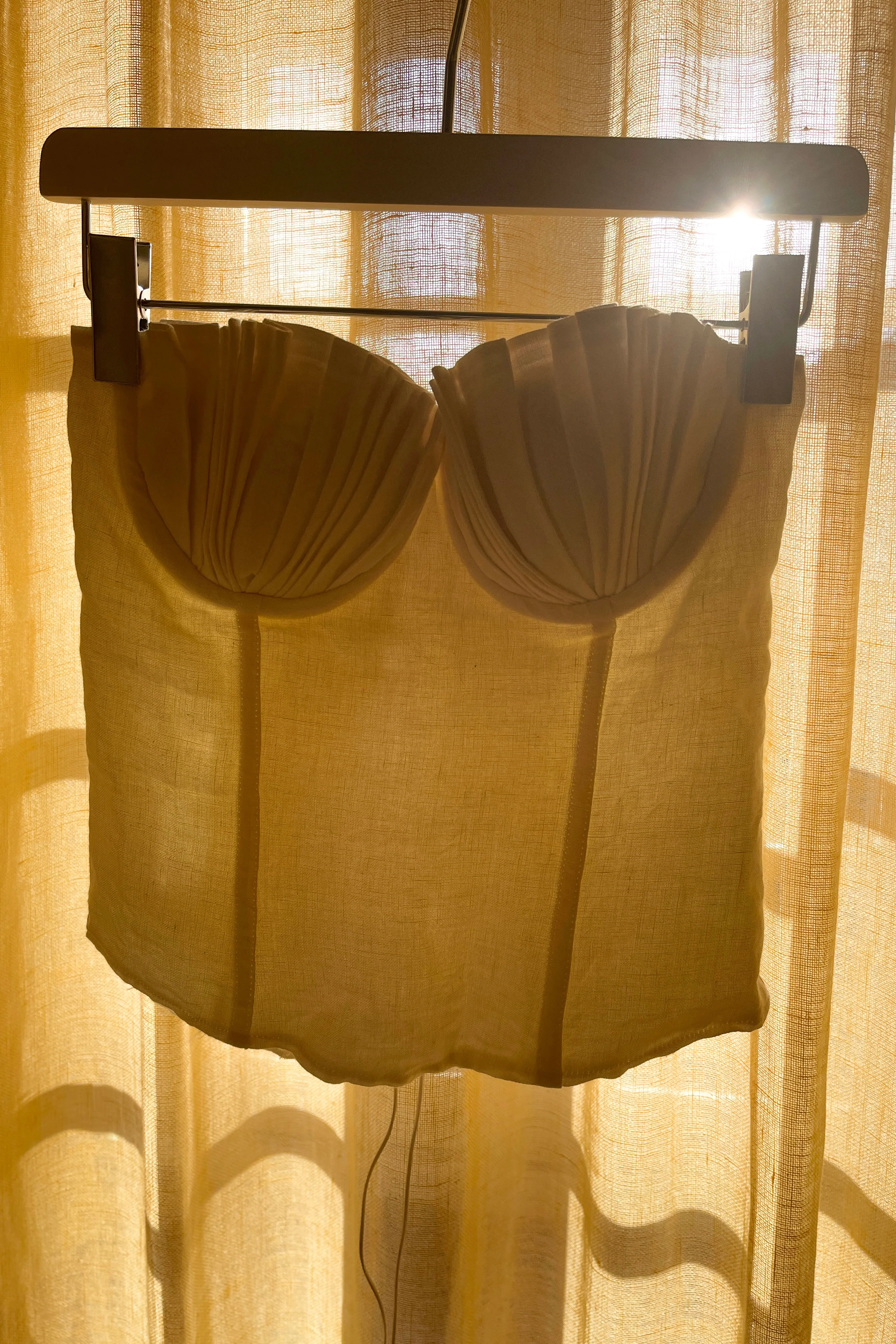 Seashell Corset Ivory White Linen - Image 13