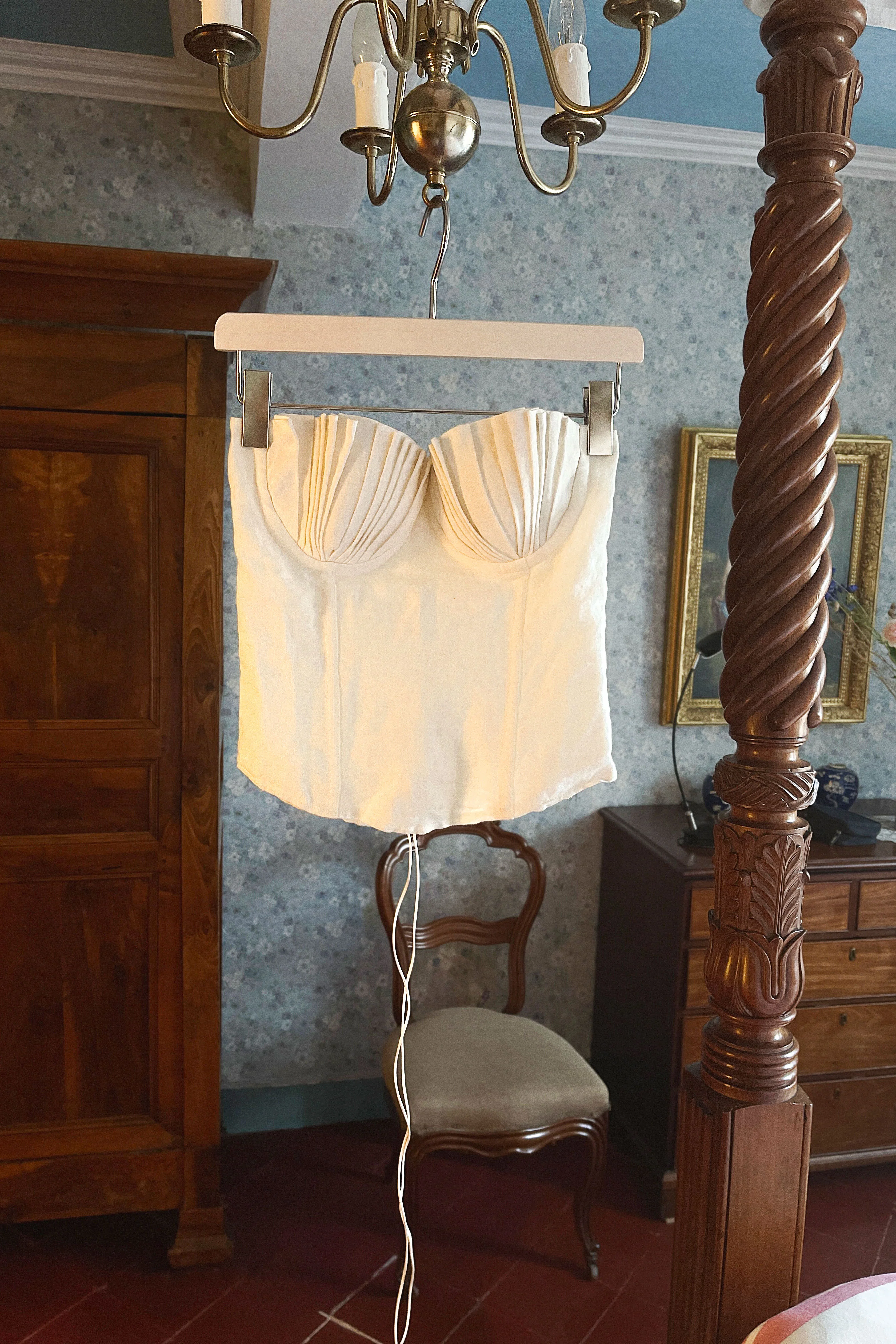 Seashell Corset Ivory White Linen - Image 5