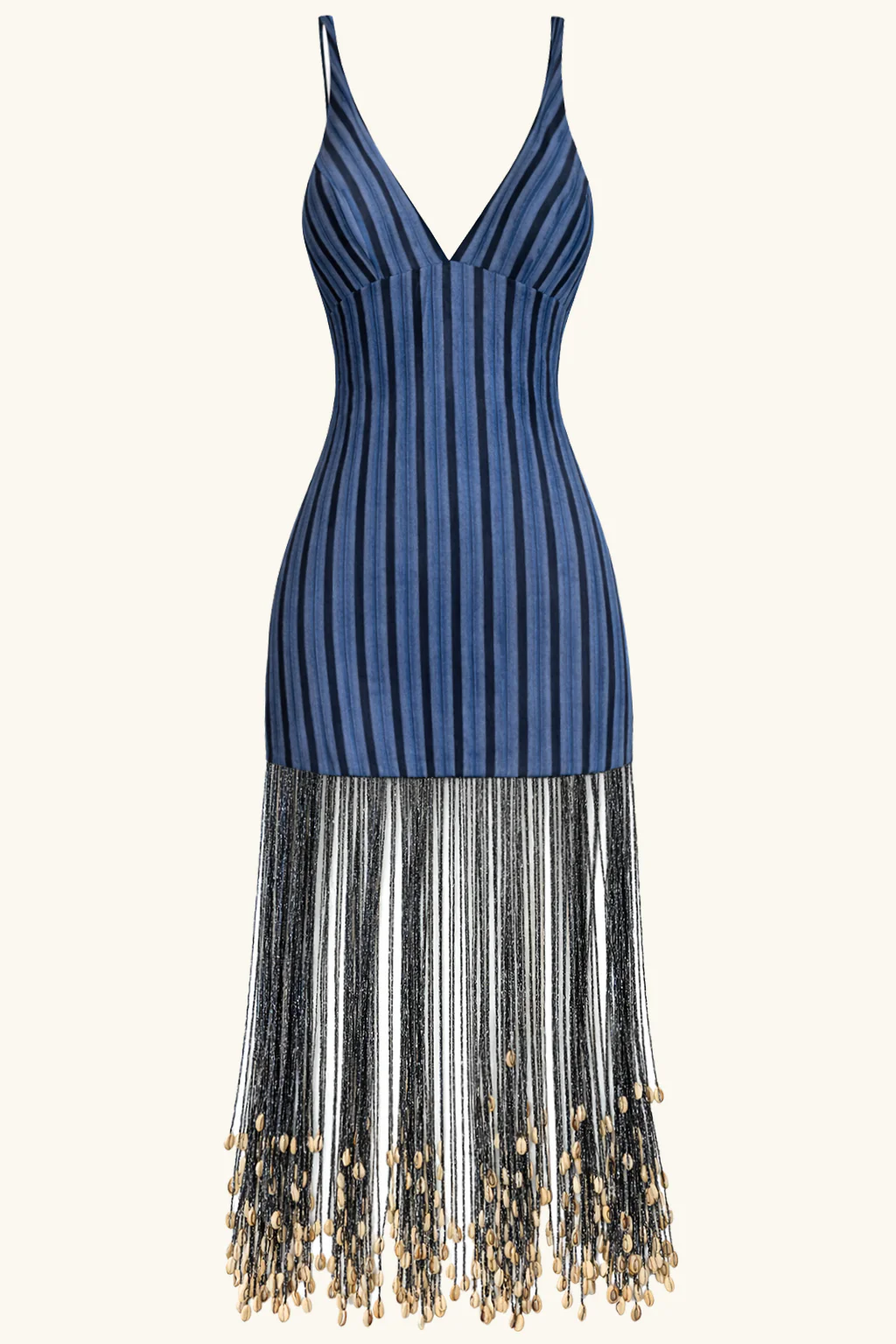Nira Mini Dress ~ Cowrie Shell Beaded Adire