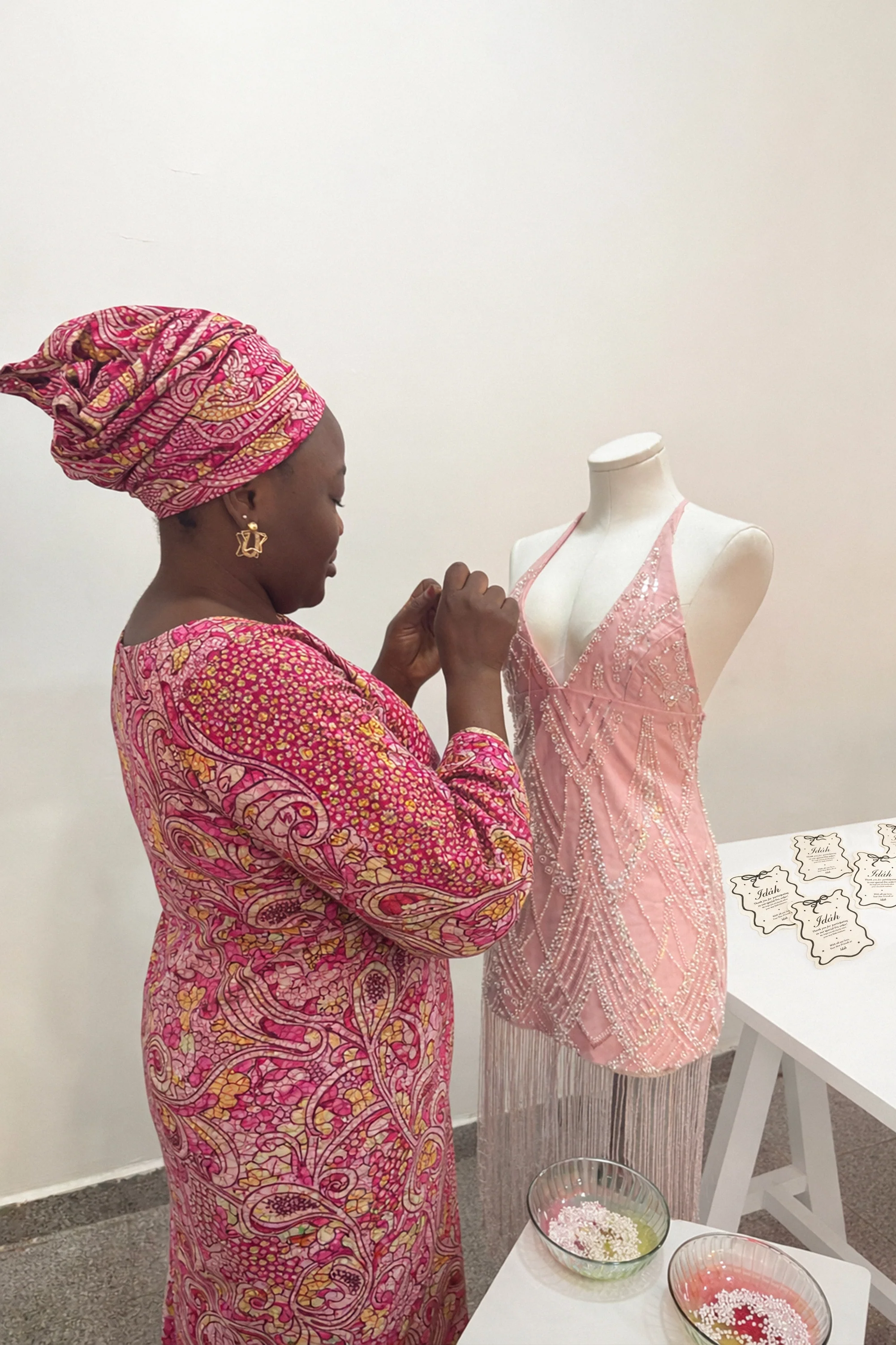 Nira Mini Dress ~ Powder Pink - Image 2