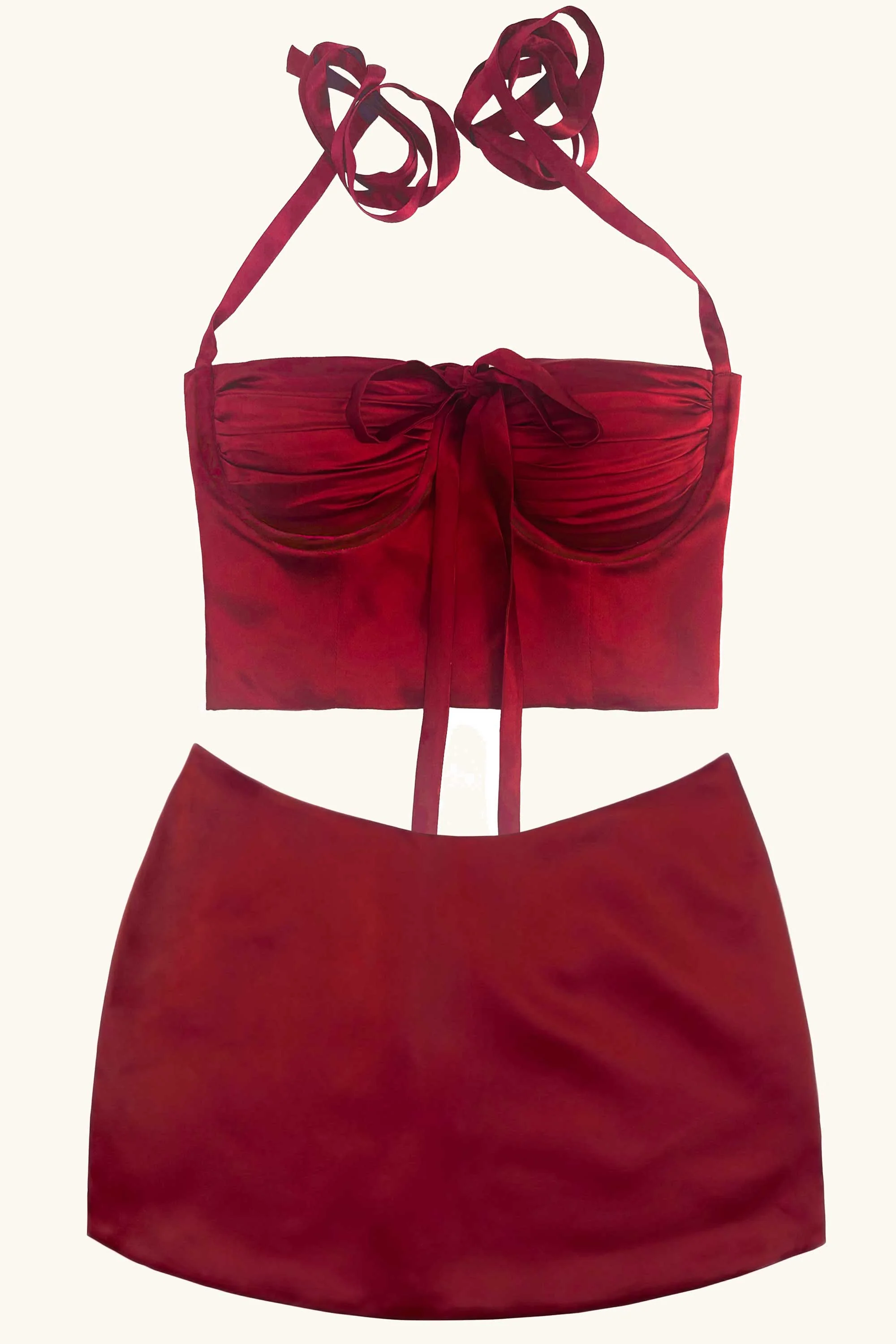 Odette & Dawn Silk Mini Cherry Red - Image 4
