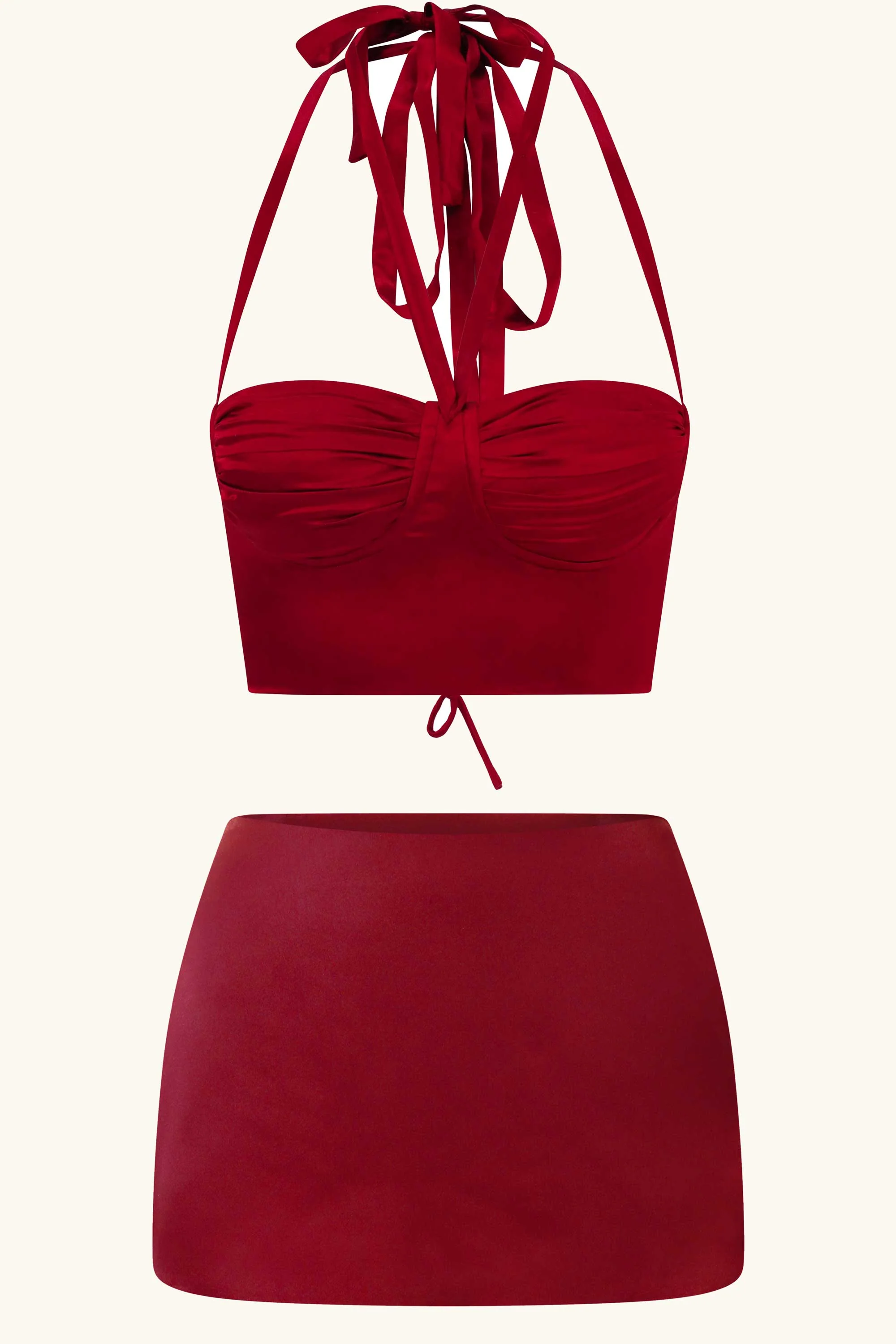 Odette & Dawn Silk Mini Cherry Red - Image 8