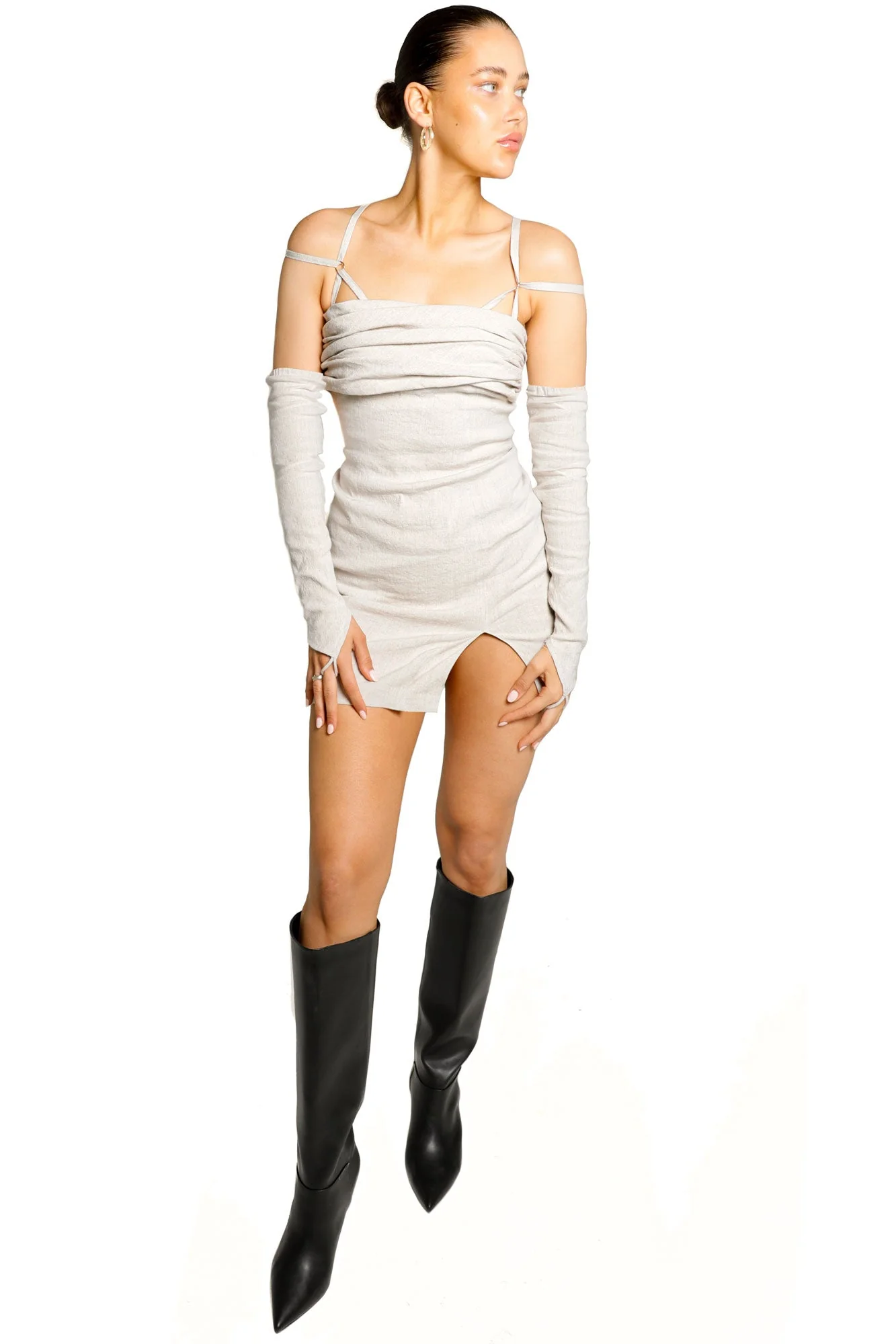 Orissa Dress & Iris Gloves Oyster - Image 4