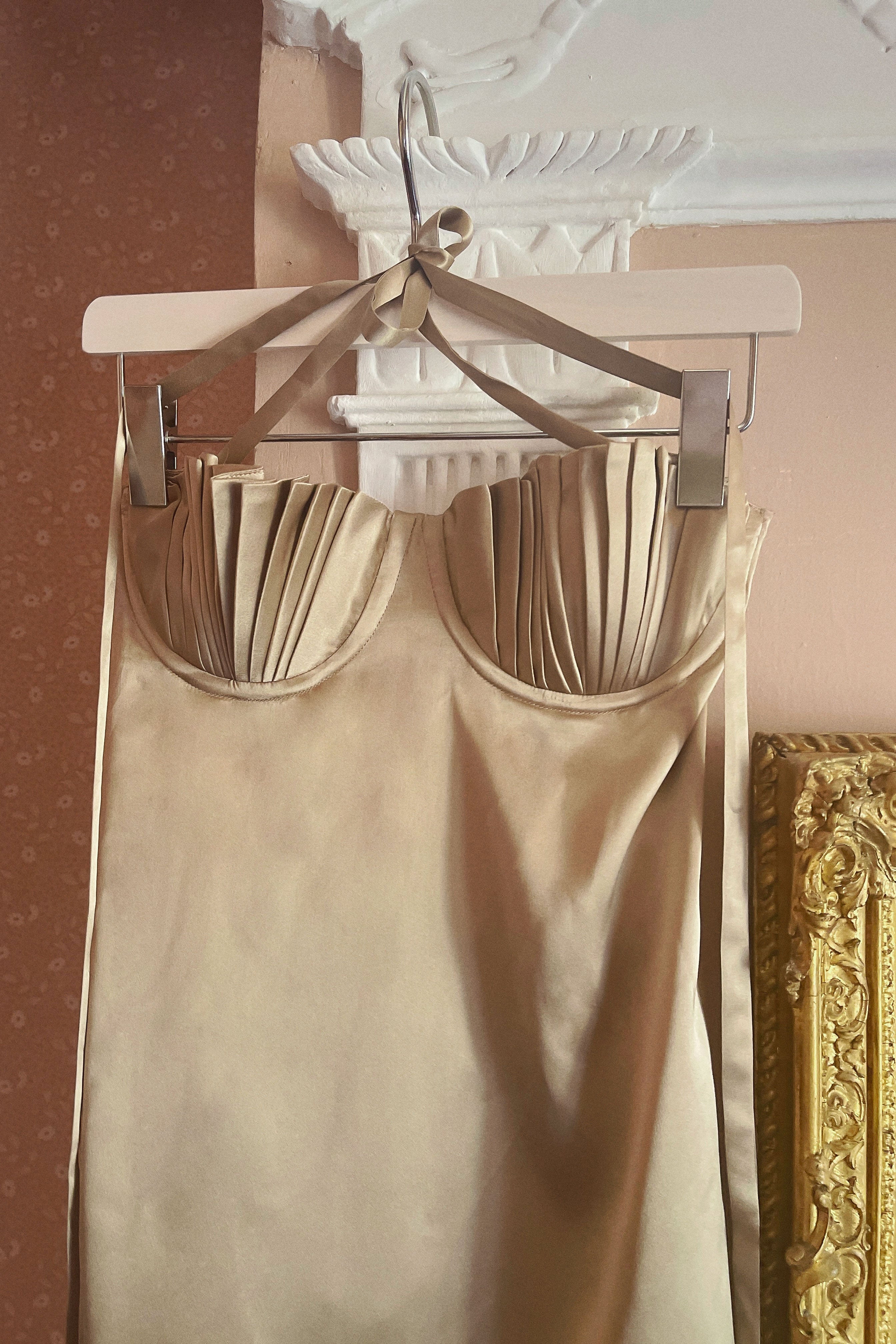 Soleil Silk Maxi Dress Chinchilla Gold Silk - Image 13