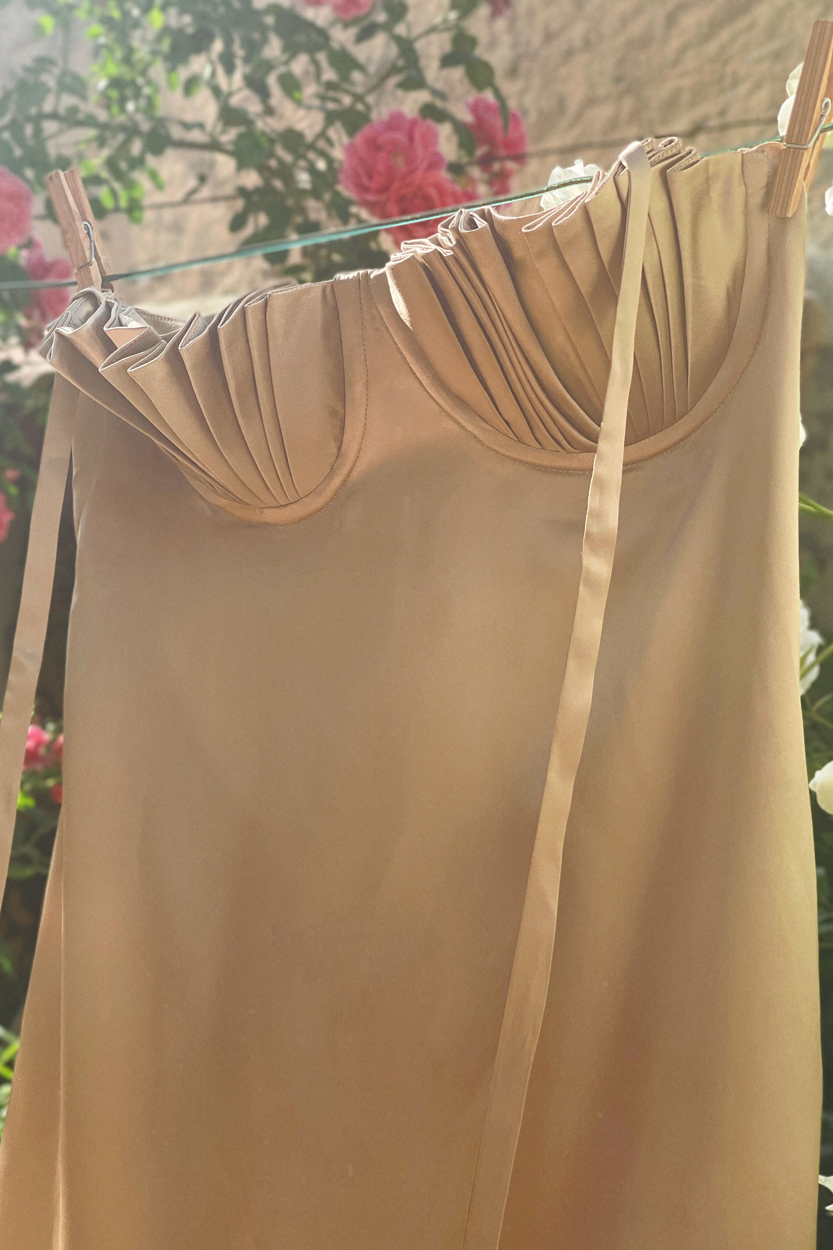 Soleil Silk Maxi Dress Chinchilla Gold Silk - Image 5