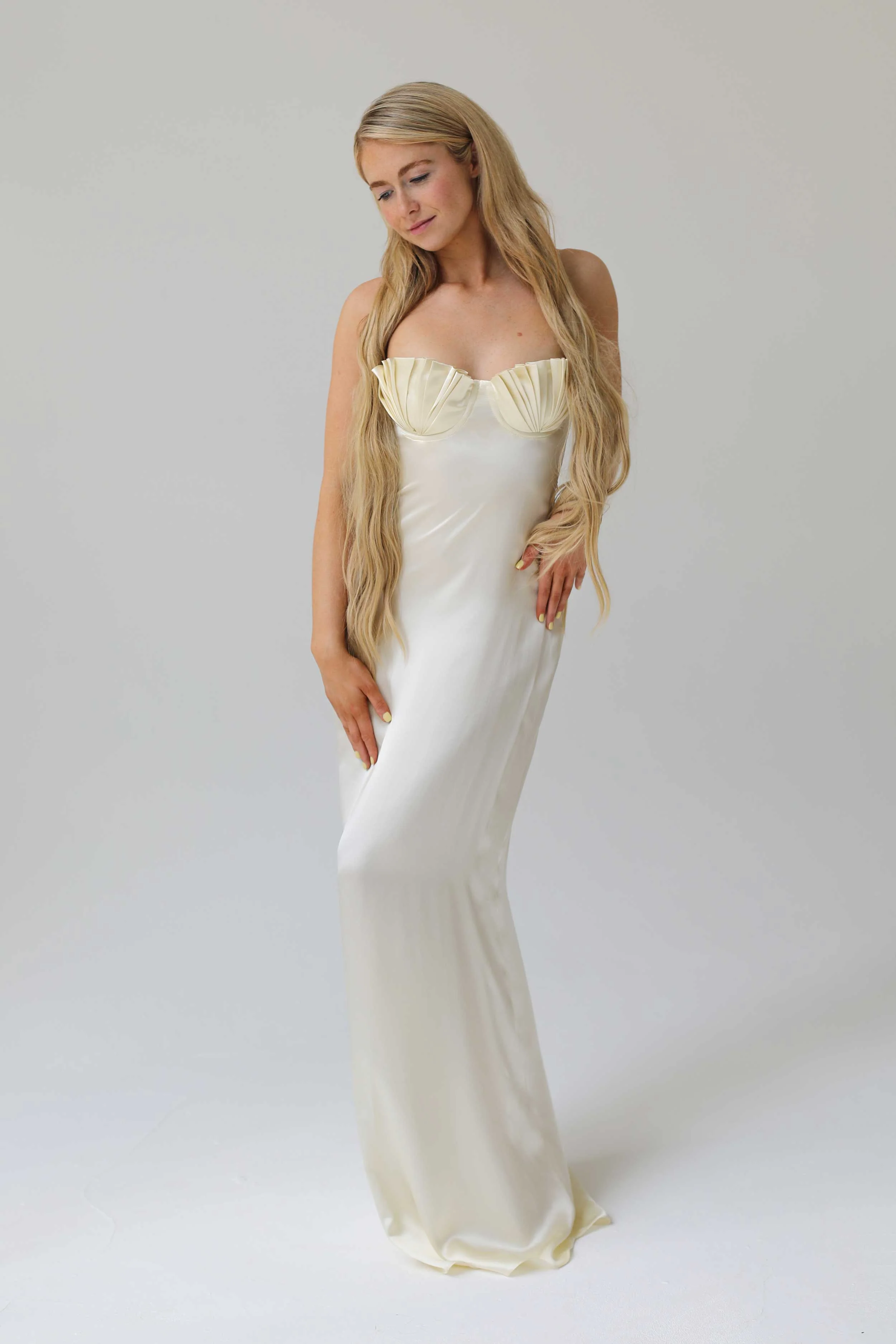 Soleil Silk Maxi Dress Ivory White Silk - Image 4
