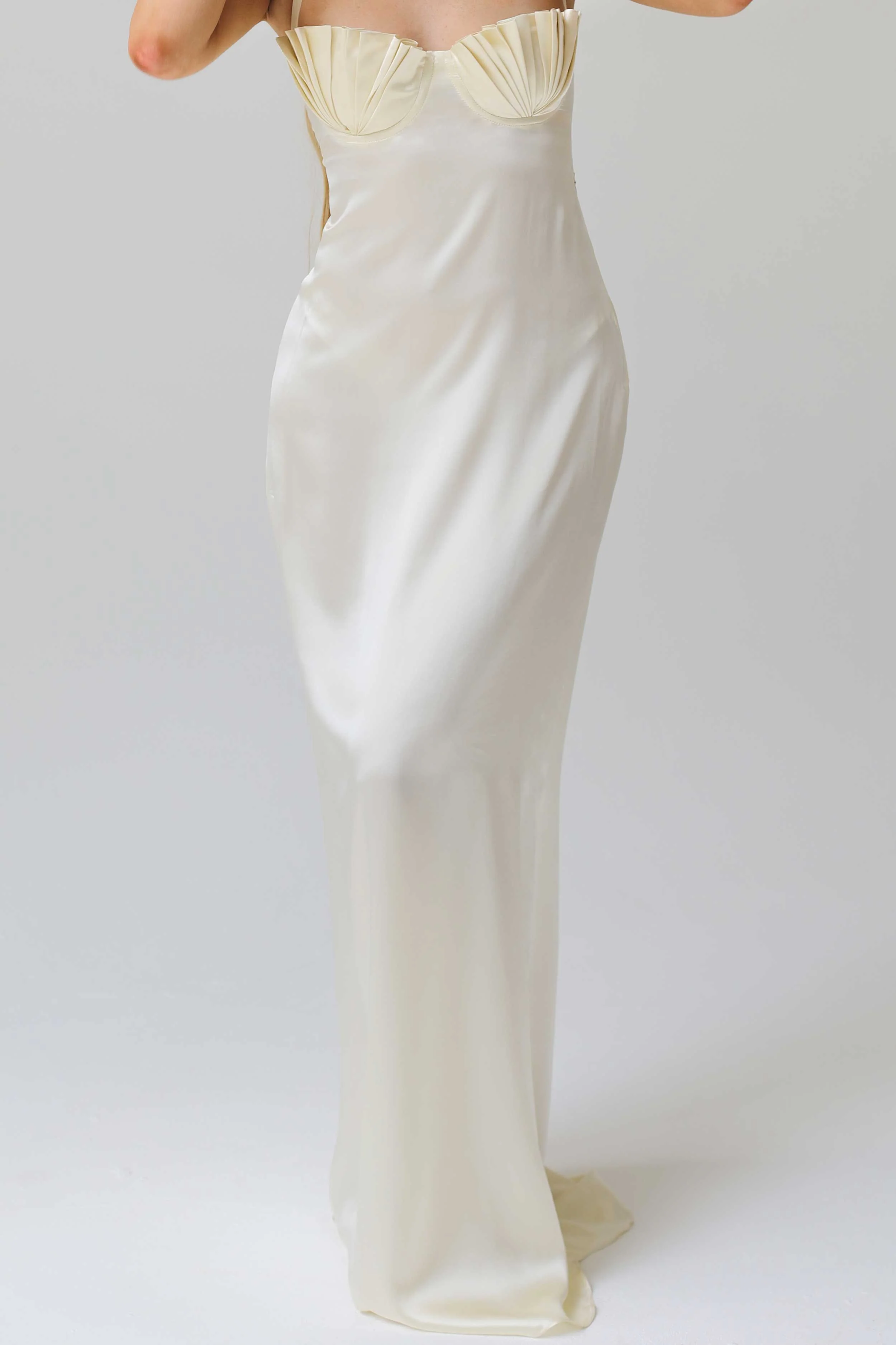 Soleil Silk Maxi Dress Ivory White Silk - Image 6
