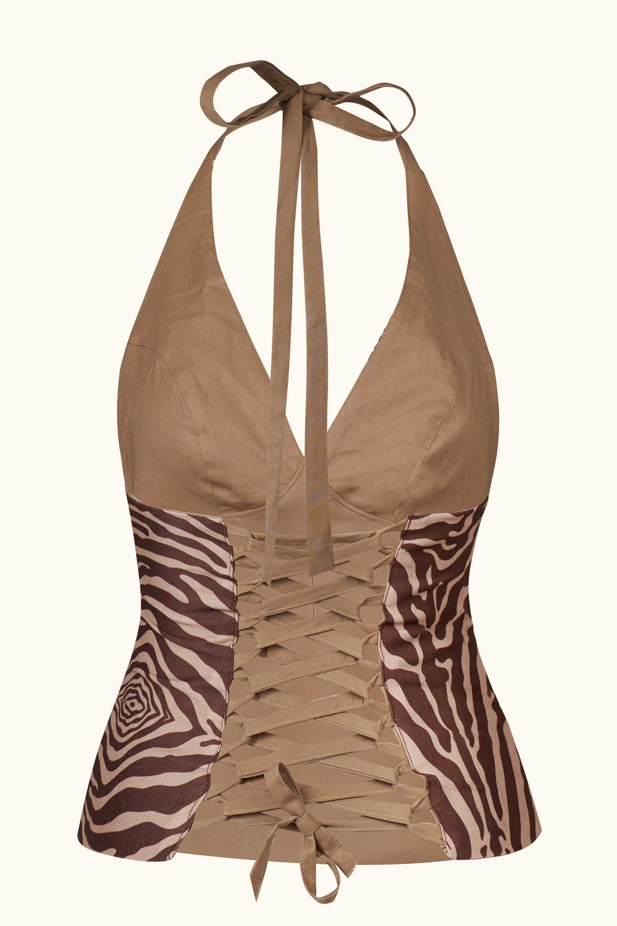 The Halter Top in Chocolate Zebra - Image 2
