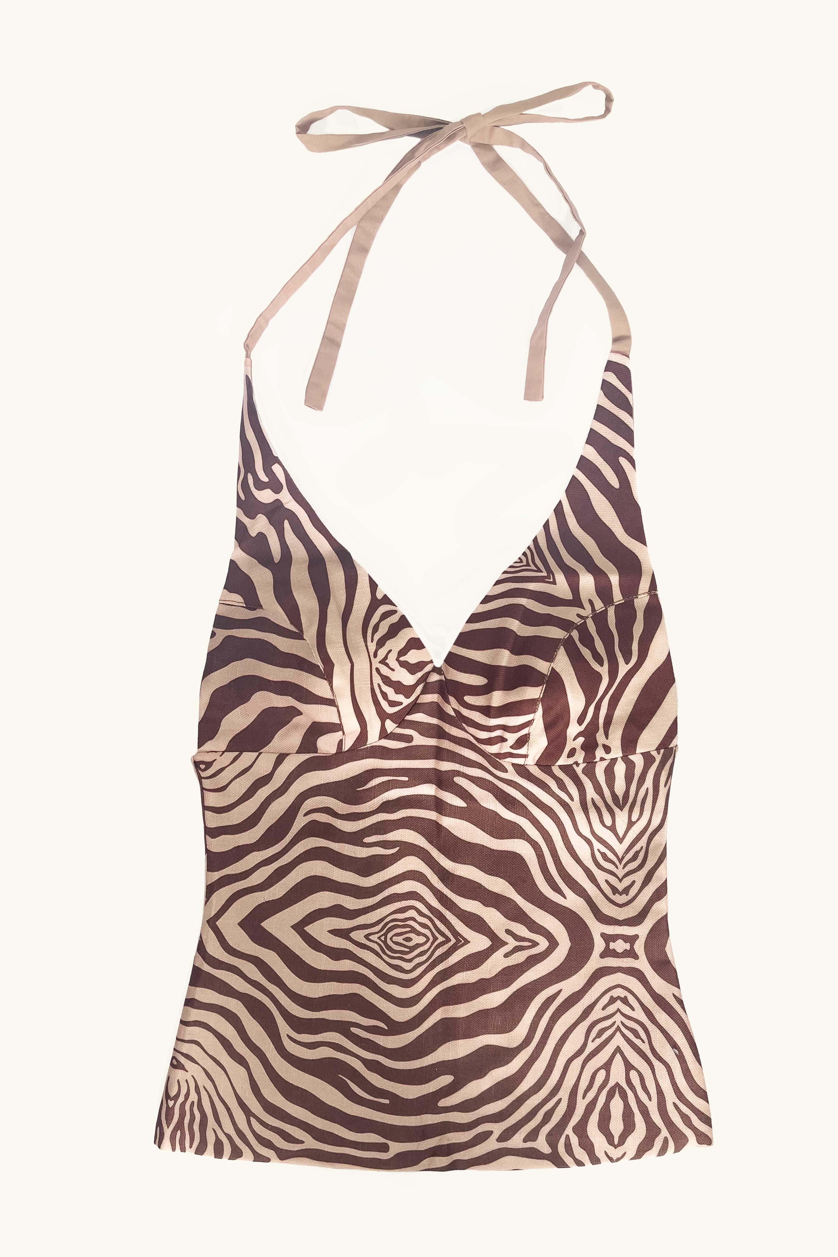 The Halter Top in Chocolate Zebra - Image 4