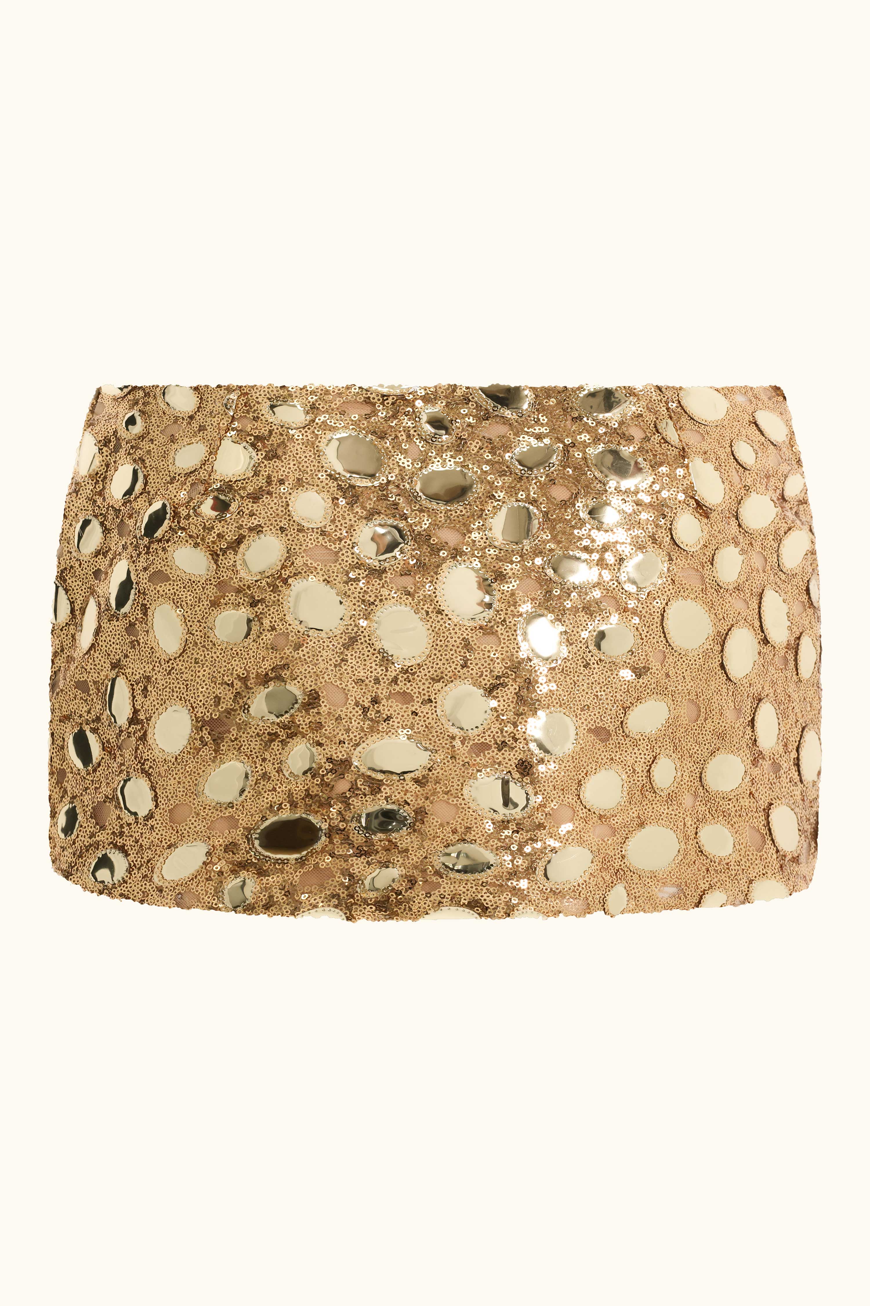 Zeïa Low Rise Mini Skirt ~ Gold Mirror - Image 6