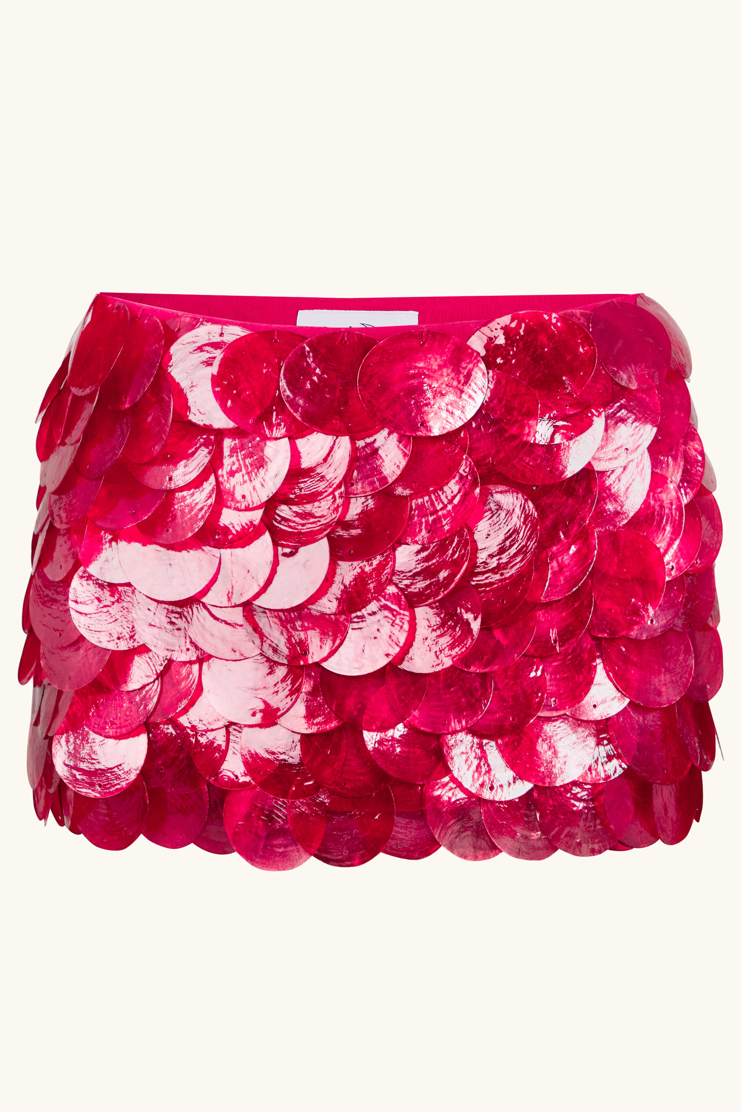 Zeïa Low Rise Mini Skirt ~ Hibiscus Pink Mother of Pearl
