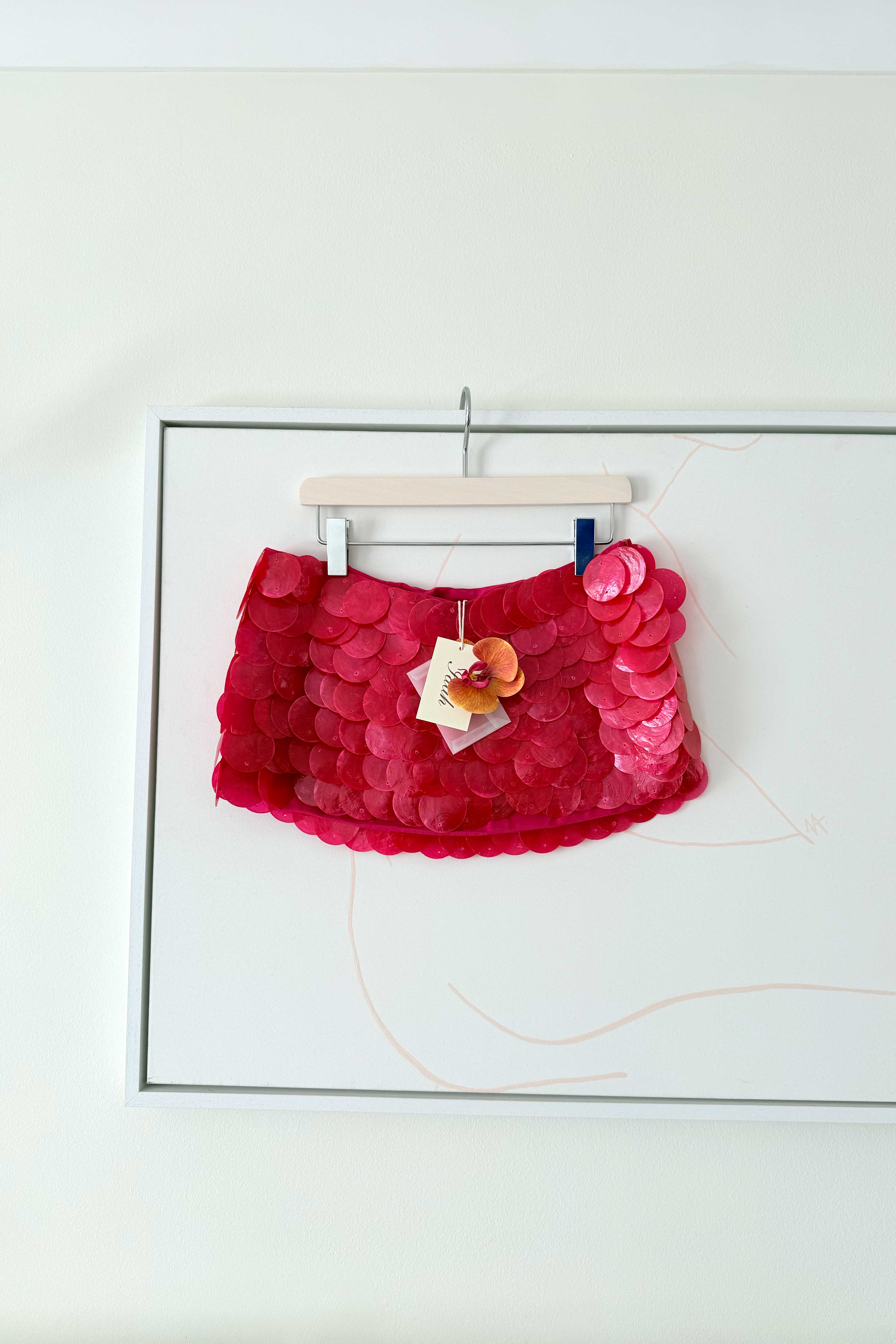 Zeïa Low Rise Mini Skirt ~ Hibiscus Pink Mother of Pearl - Image 2
