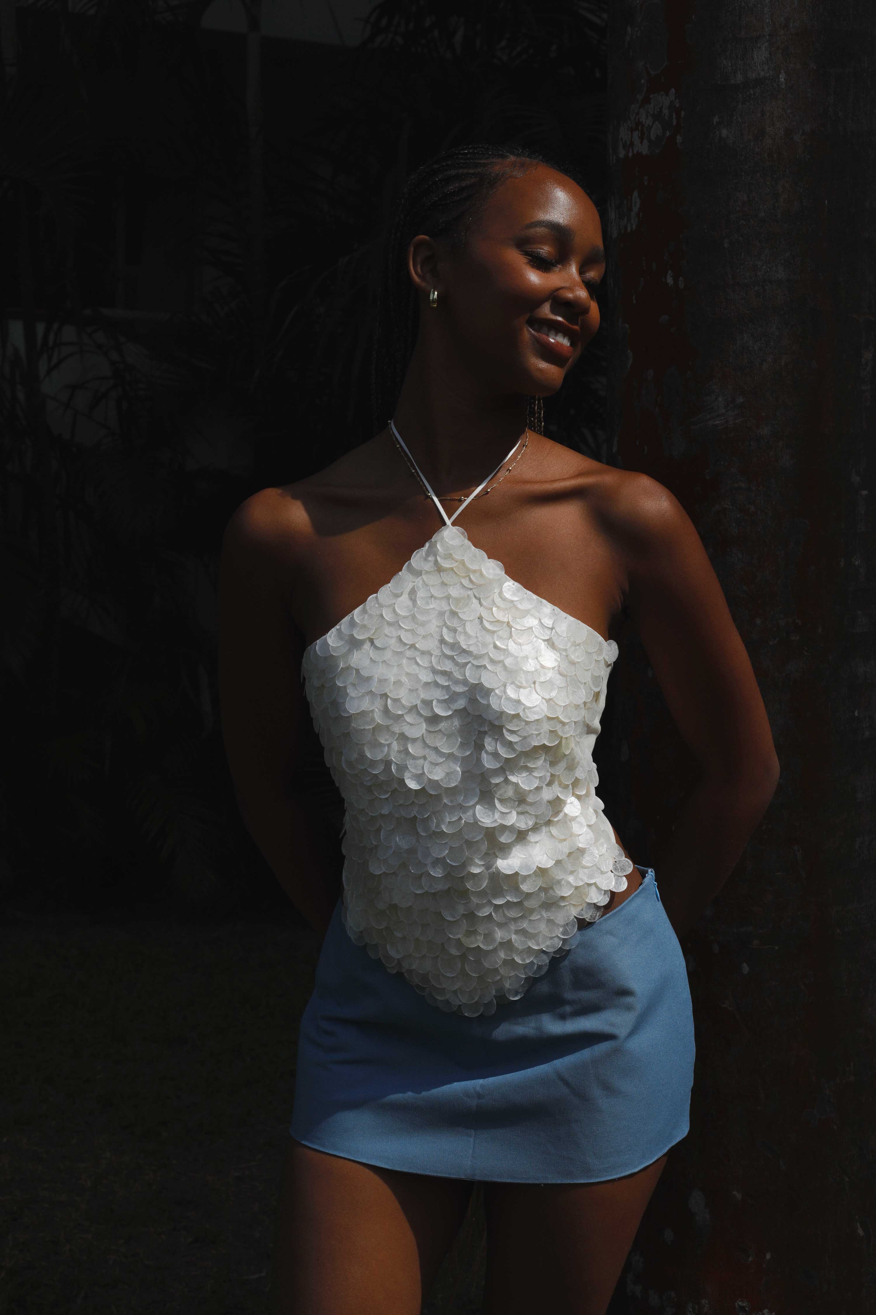 Faerie Halter Top ~ Beaded Mother of Pearl - Image 2