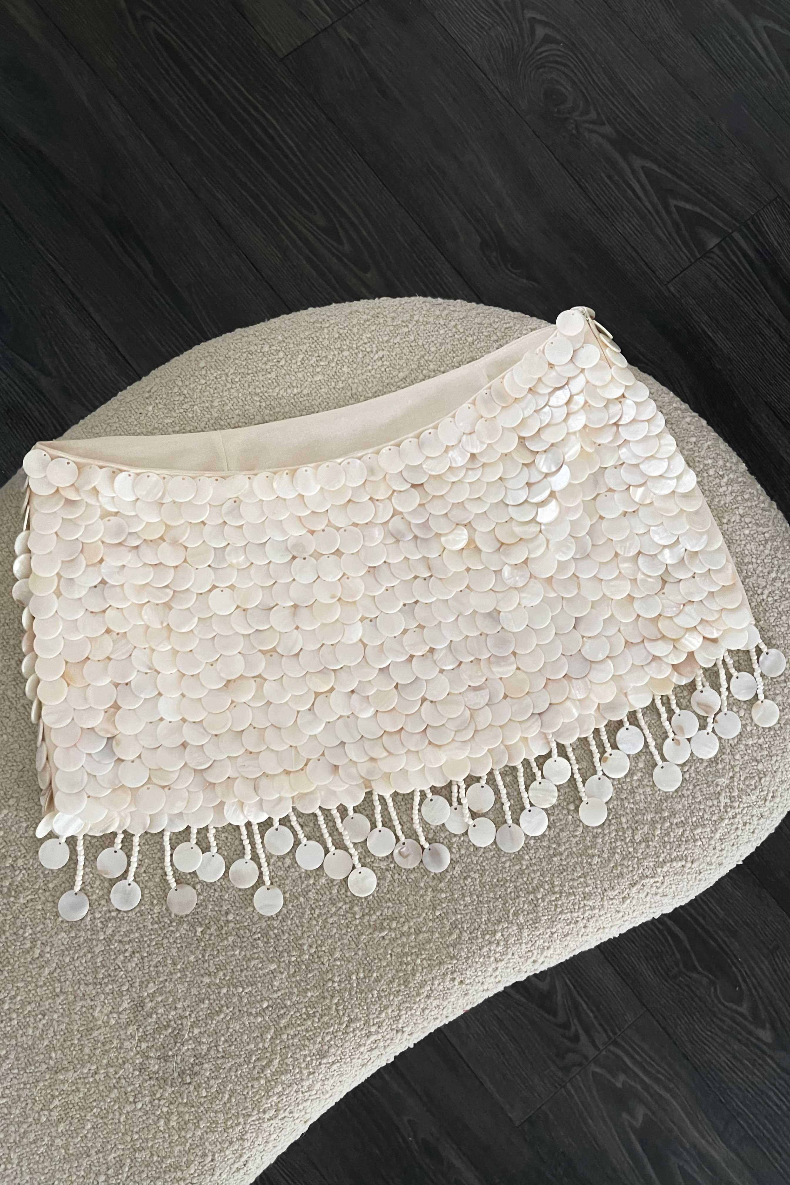 Zeïa Low Rise Mini Skirt ~ Mother of Pearl - Image 8