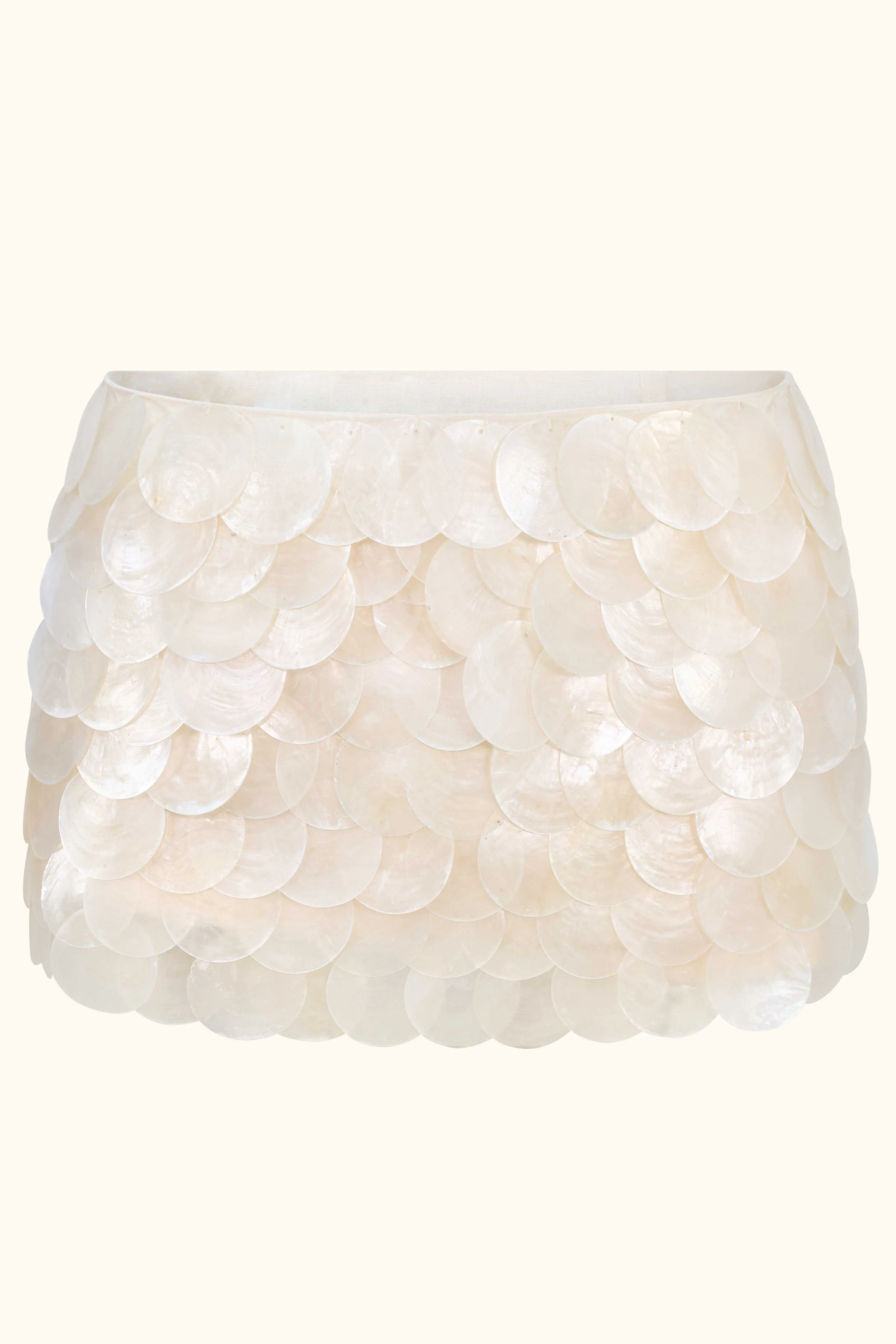 Zeïa Low Rise Mini Skirt ~ Mother of Pearl Ivory