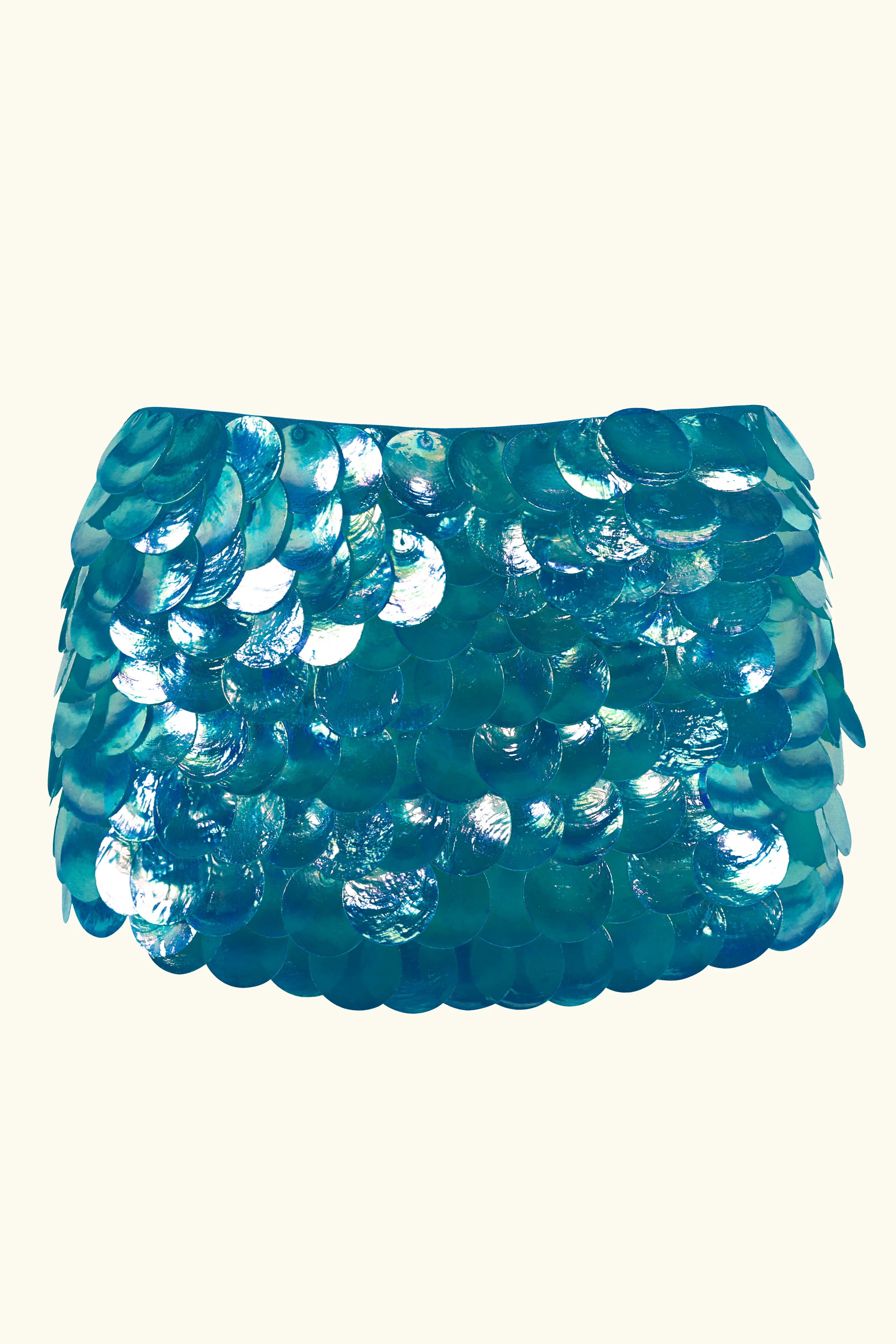 Zeïa Low Rise Mini Skirt ~ Turquoise Mother of Pearl
